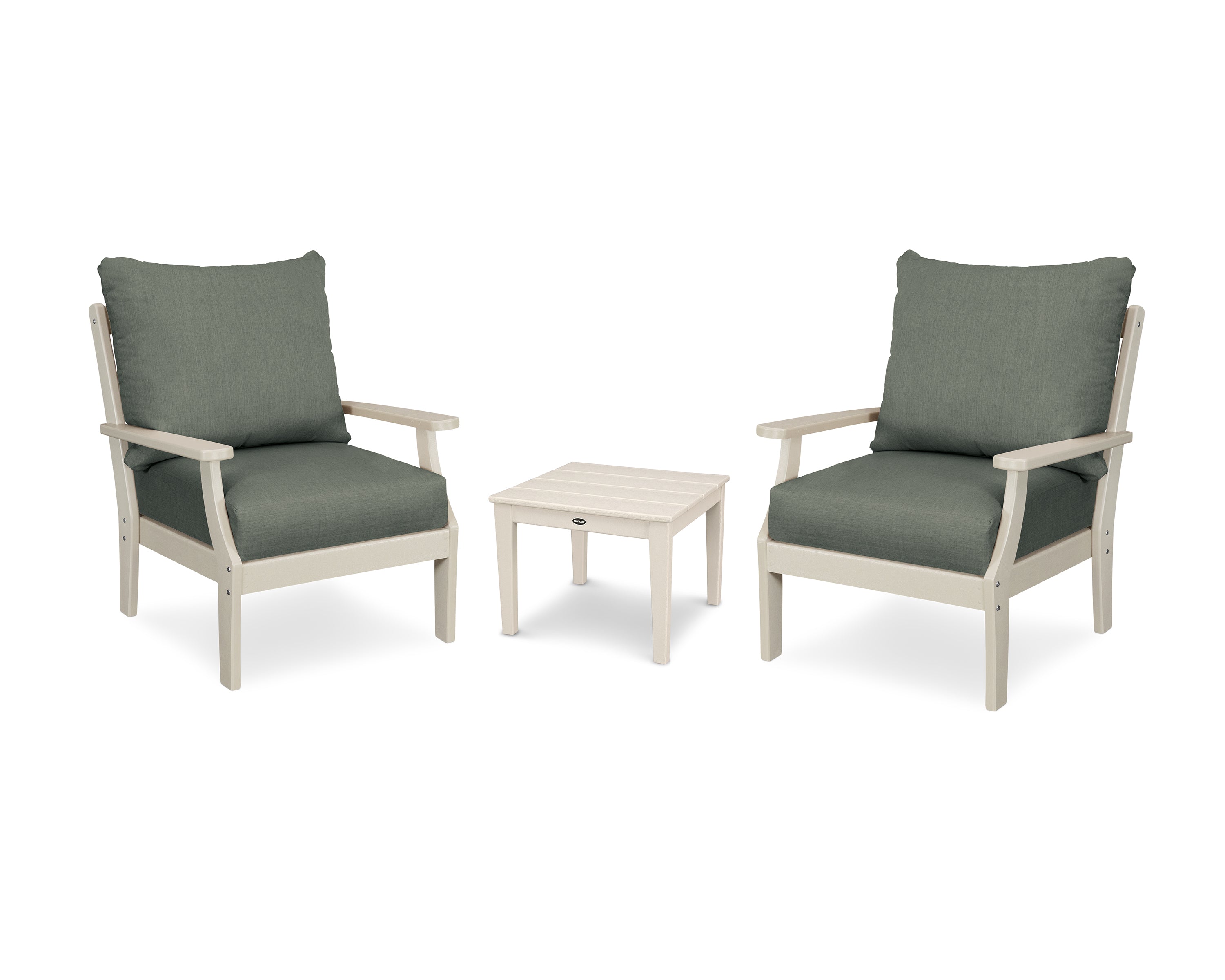 POLYWOOD® Braxton 3-Piece Deep Seating Set in Sand / Cast Sage