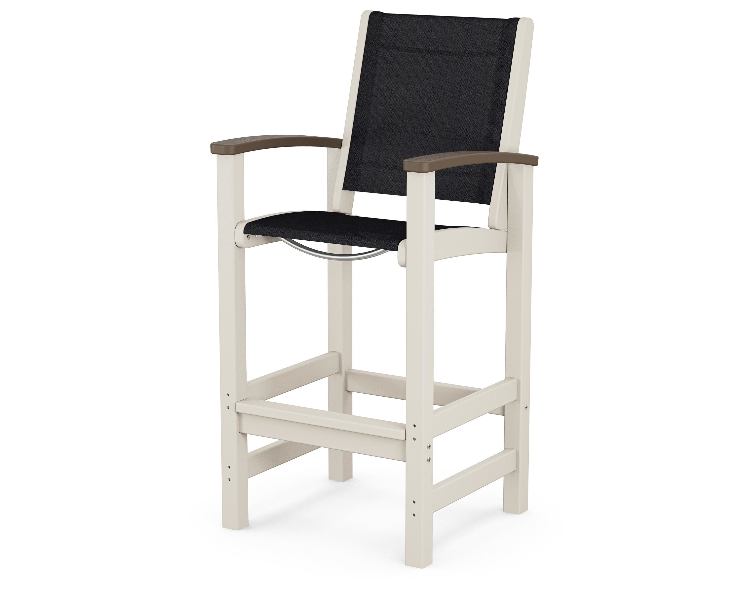 POLYWOOD® Coastal Bar Chair in Sand / Kona / Black Sling