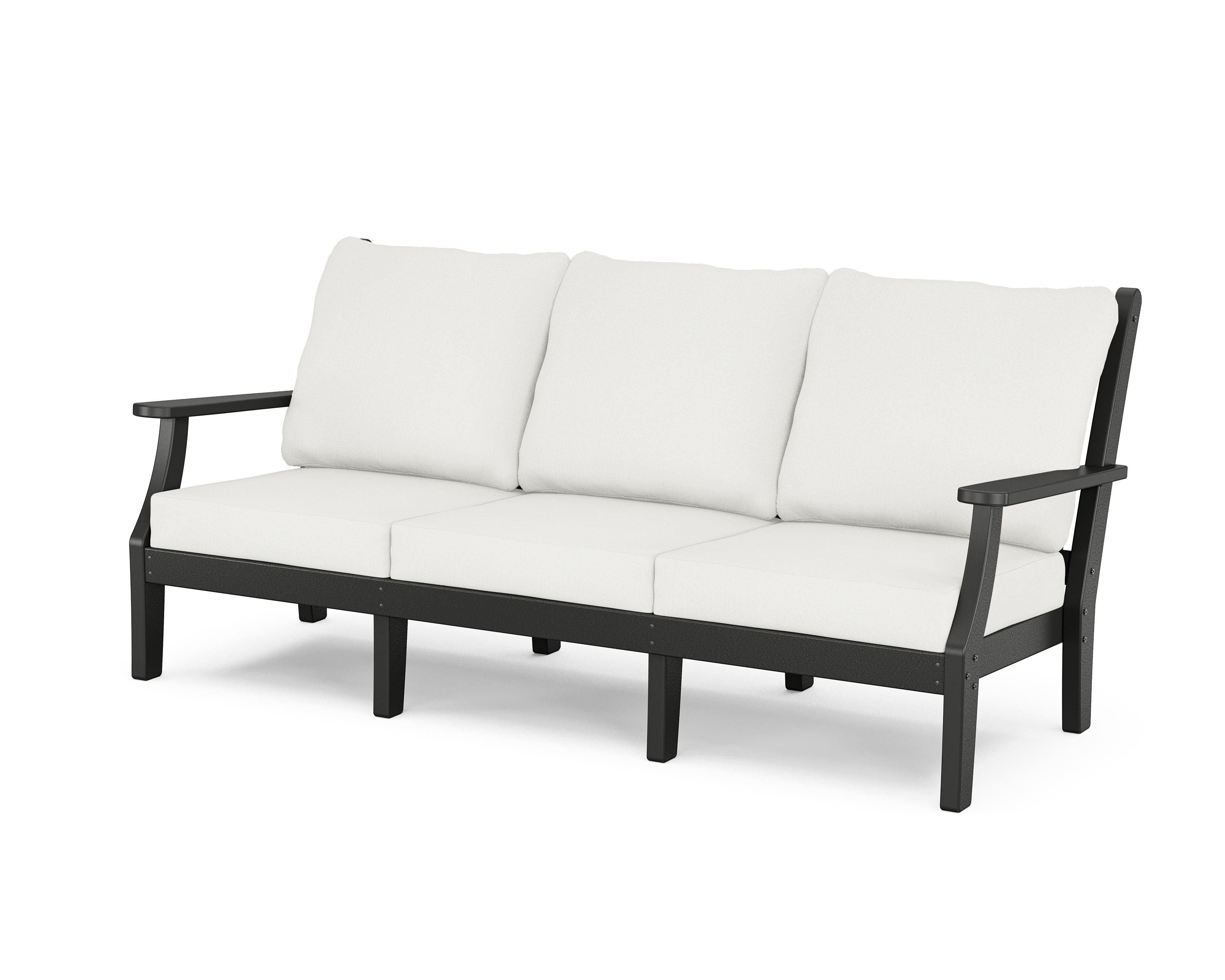 Country Living Wovendale Deep Seating Sofa in Black / Natural Linen