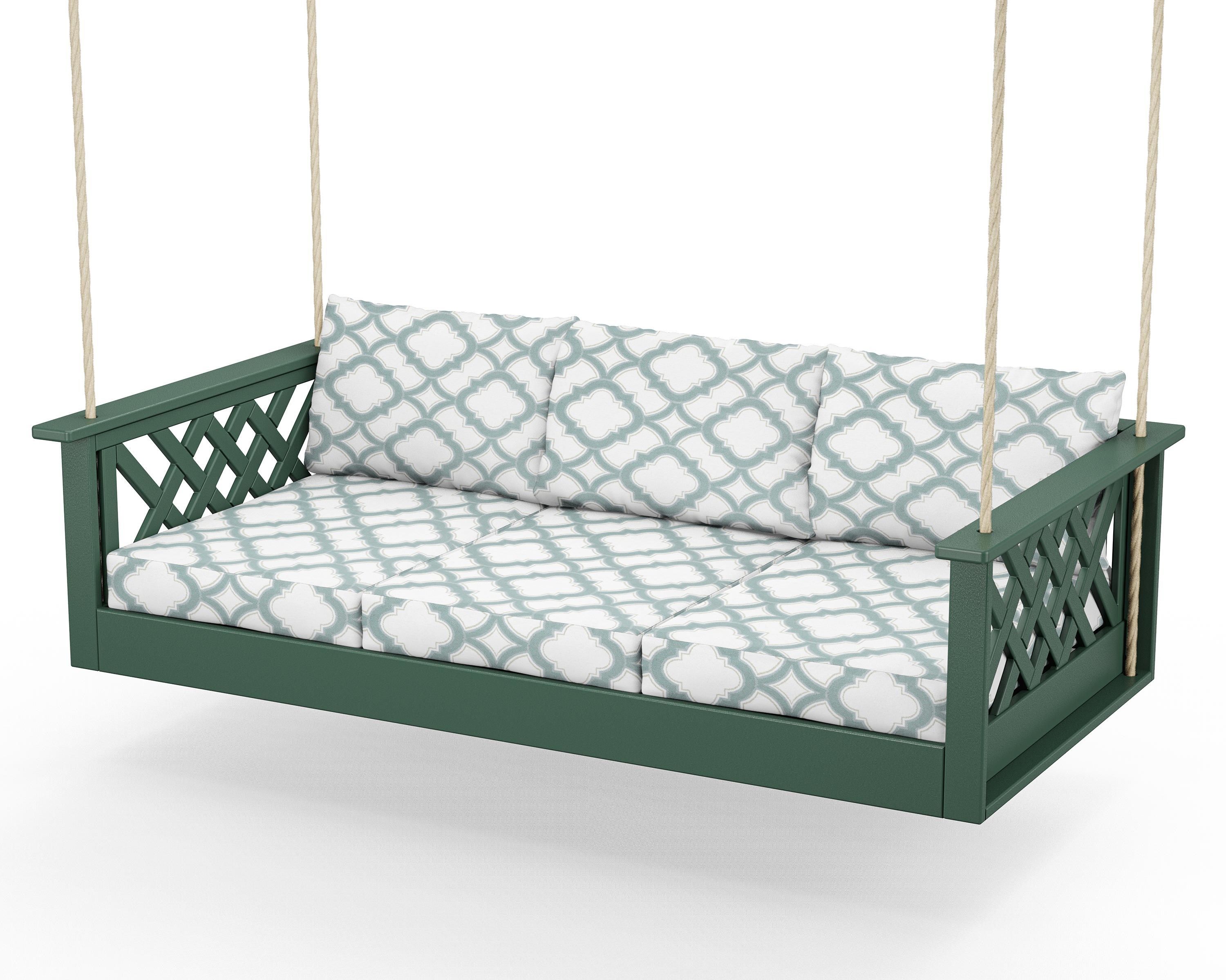 Country Living Wovendale Daybed Swing in Green / Trellis Glacier Spa