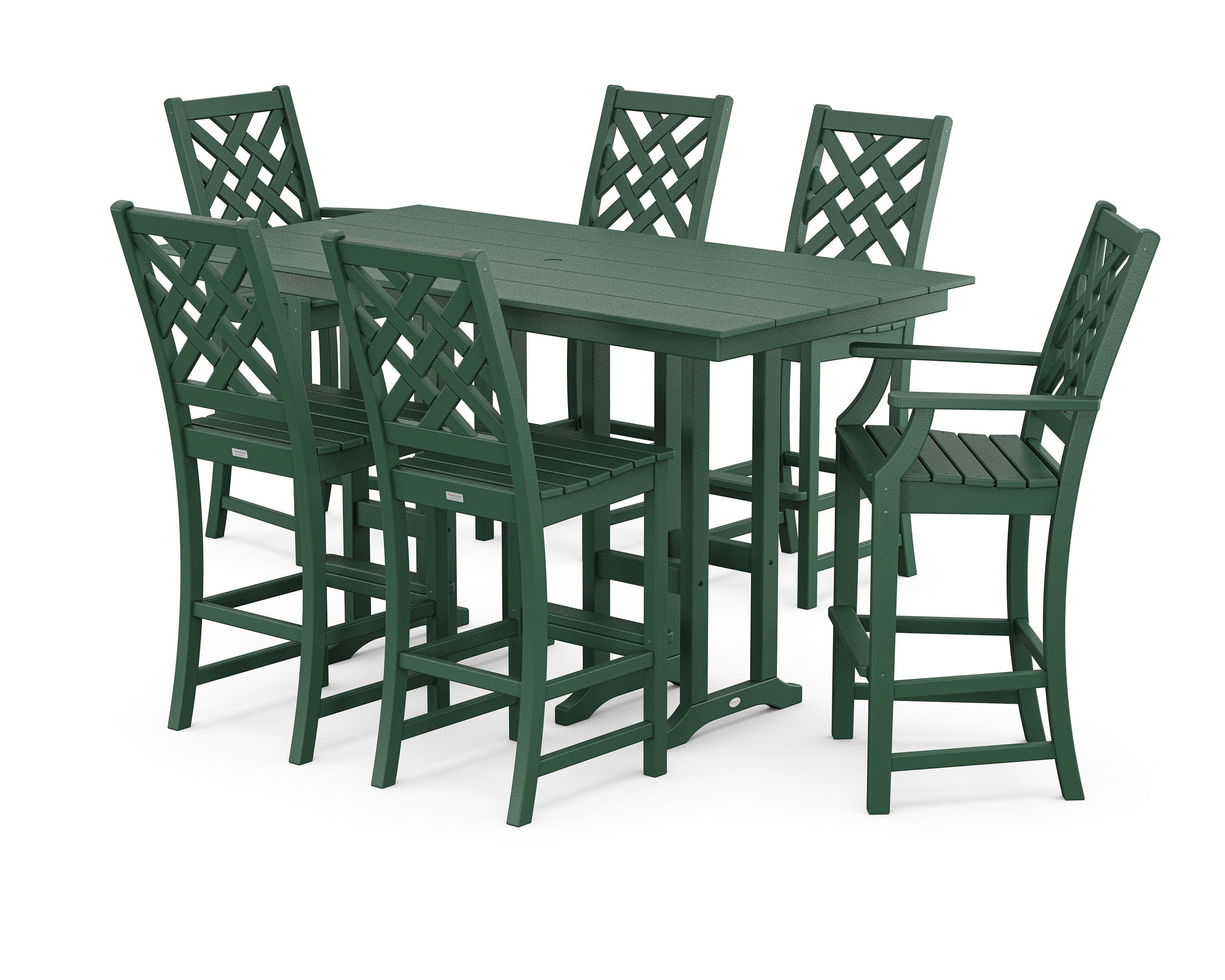 Country Living Wovendale 7-Piece Farmhouse Bar Set in Green