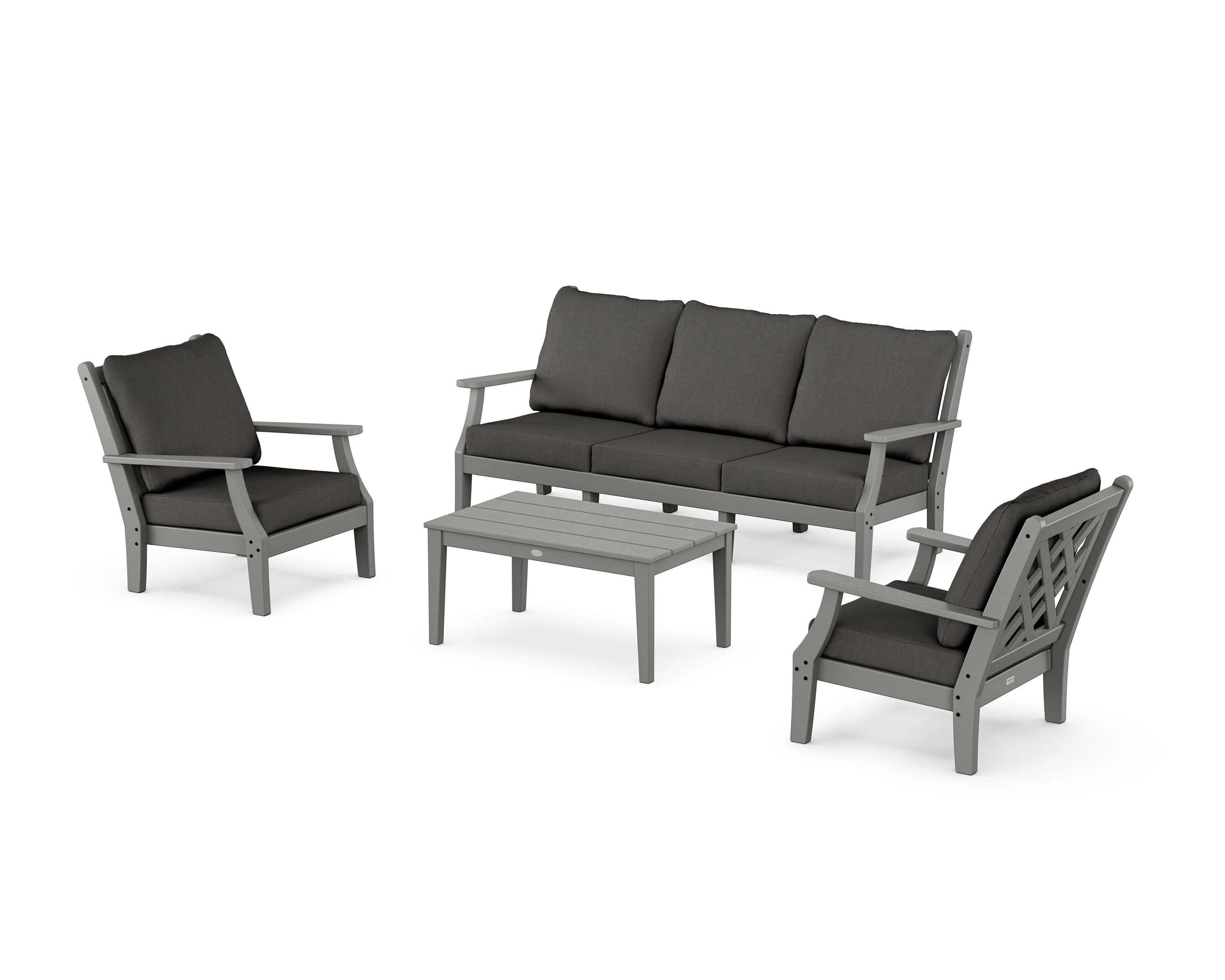 Country Living Wovendale 4-Piece Deep Seating Set with Sofa in Slate Grey / Spectrum Carbon