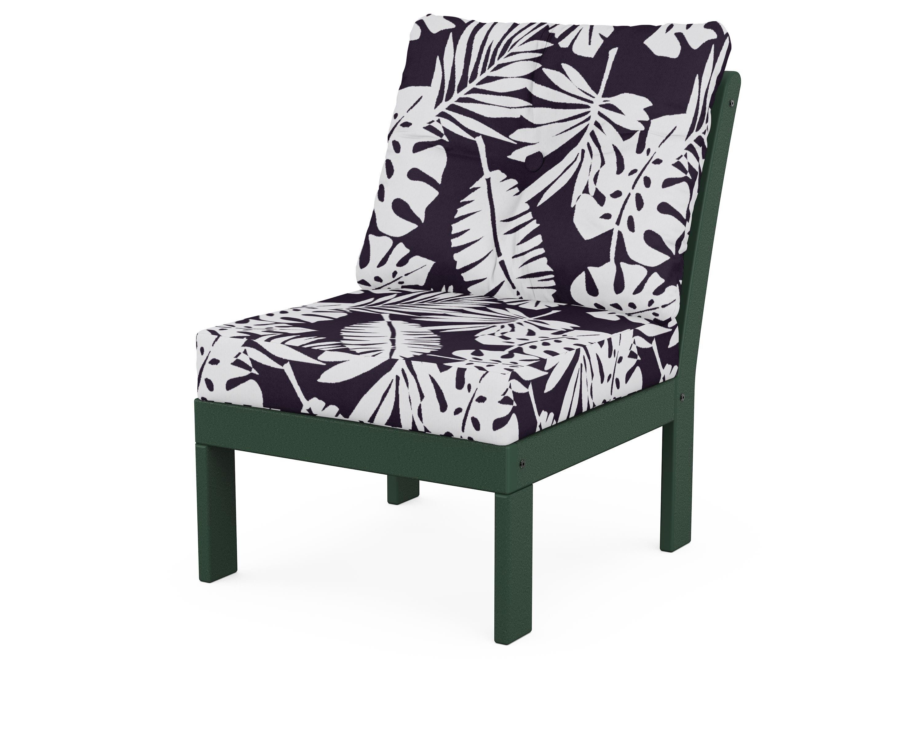 POLYWOOD® Vineyard Modular Armless Chair in Green / Leaf Navy