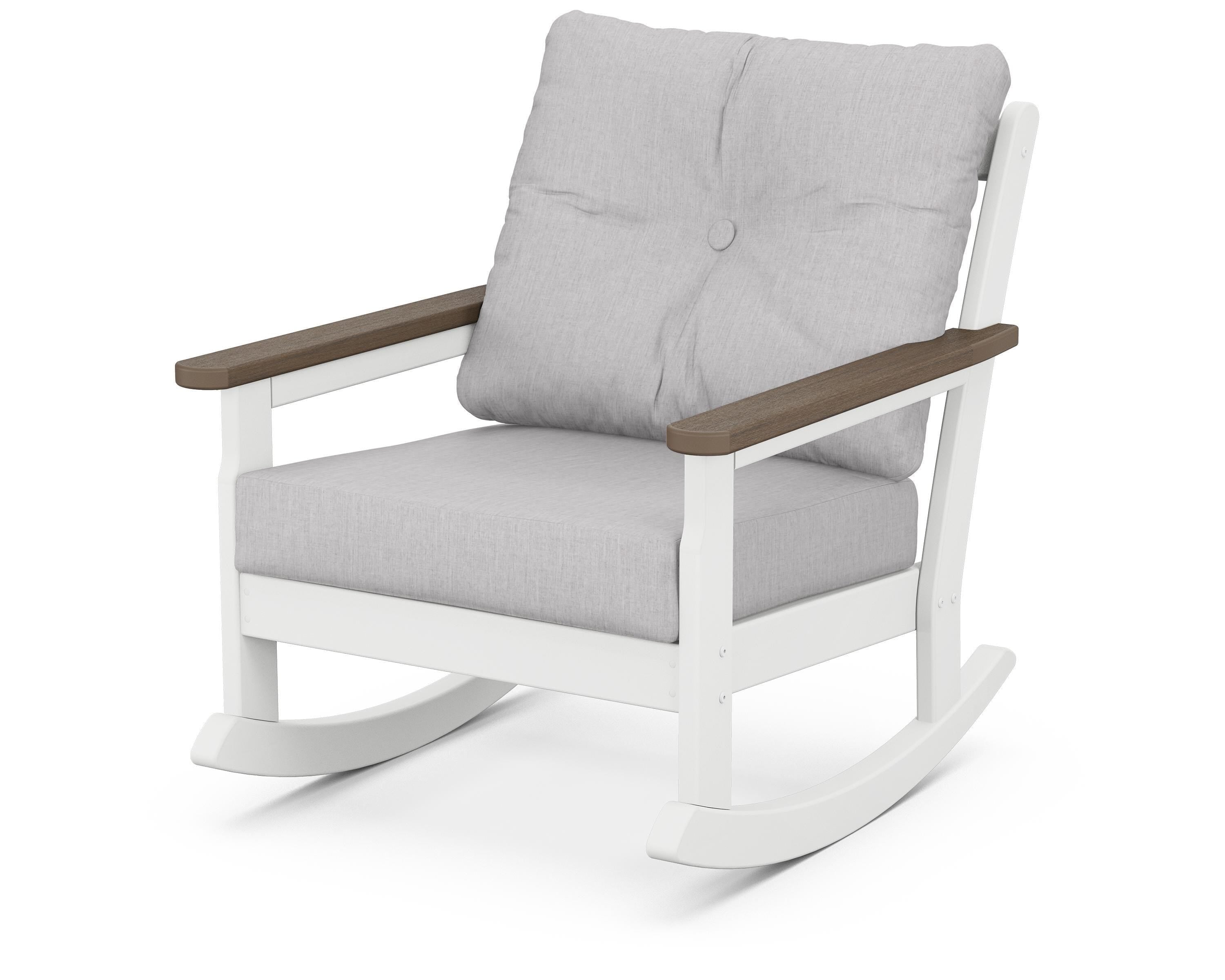 POLYWOOD® Vineyard Deep Seating Rocking Chair in White / Kona / Granite