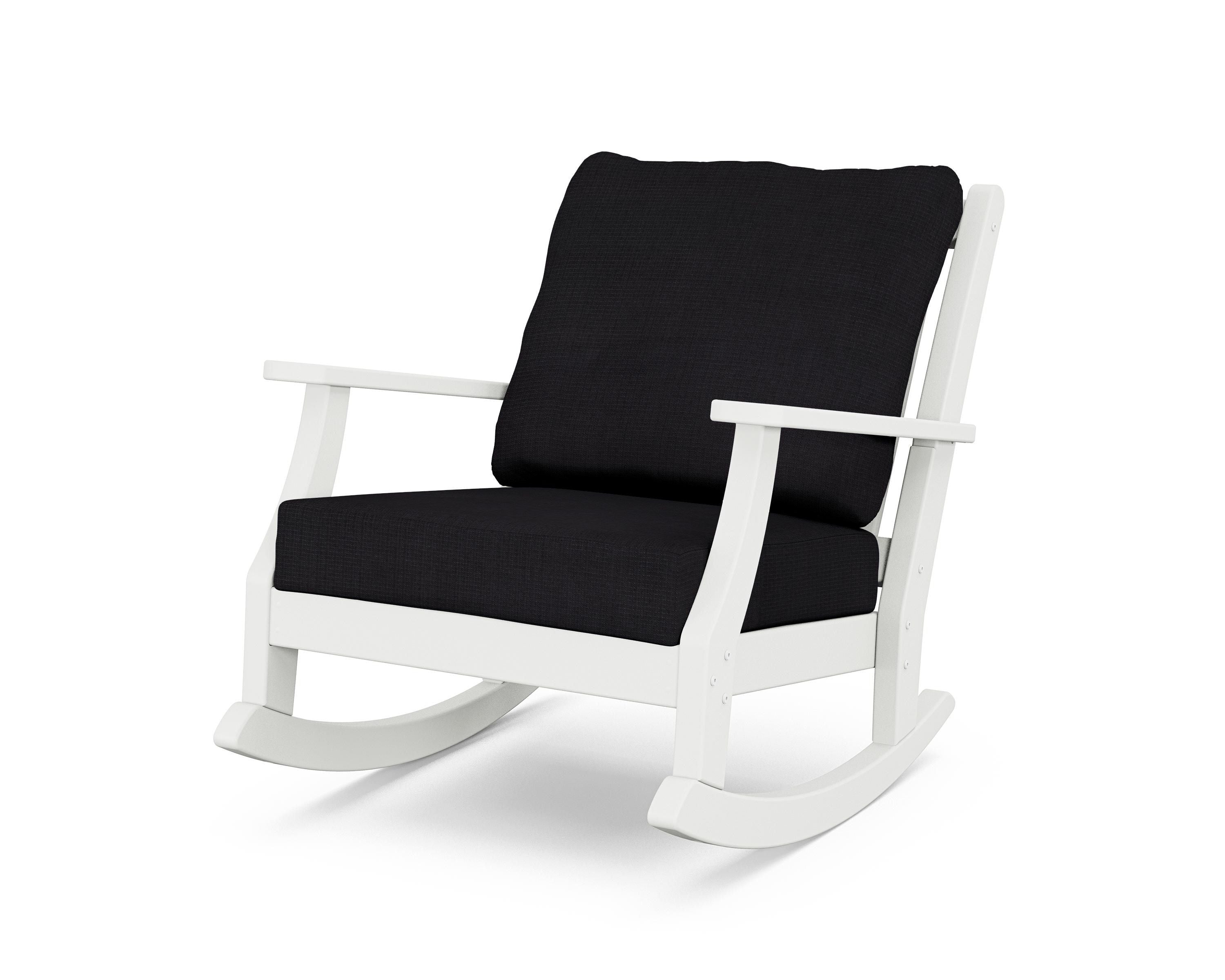 Country Living Wovendale Deep Seating Rocking Chair in White / Midnight Linen