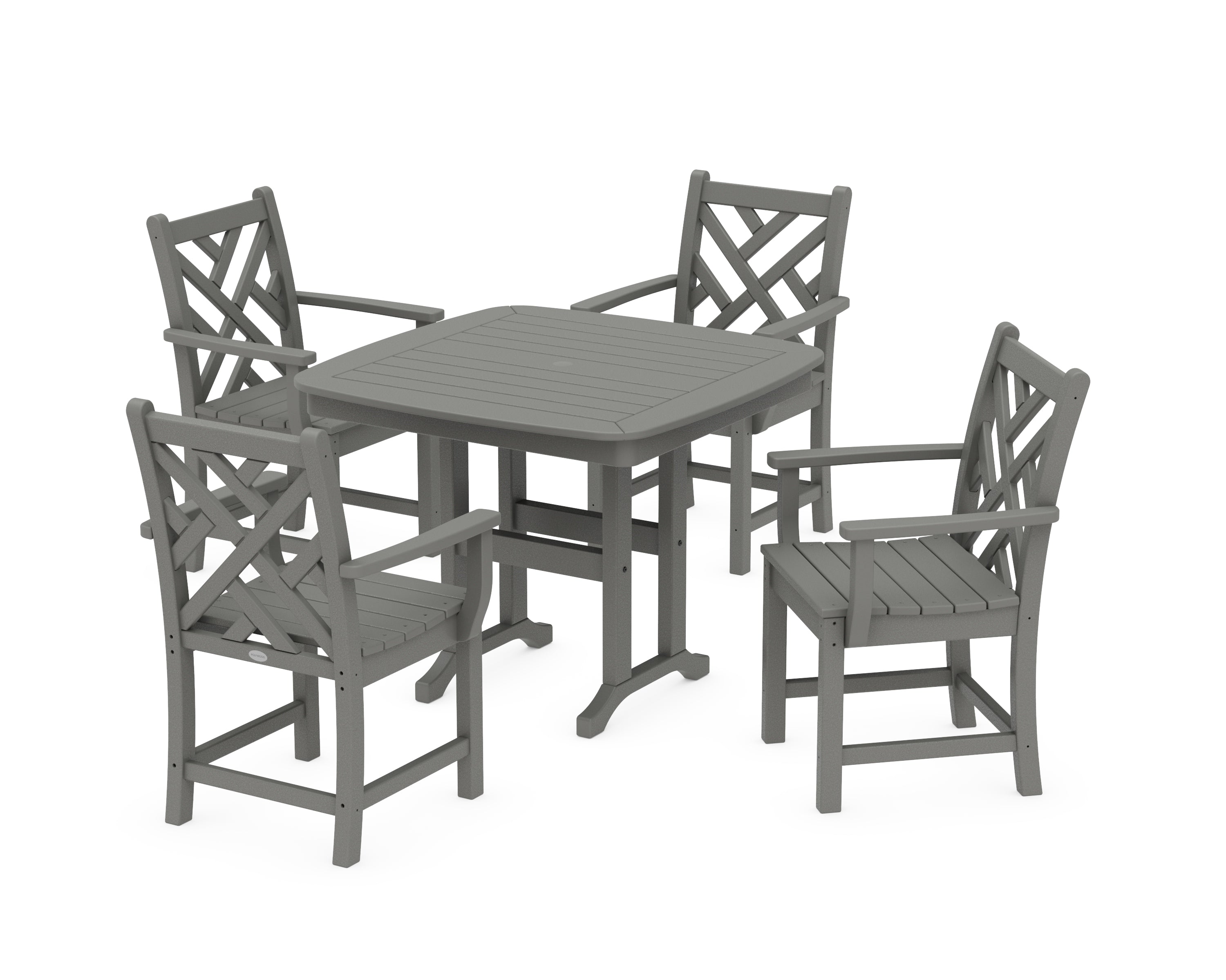 POLYWOOD® Chippendale 5-Piece Dining Set in Slate Grey