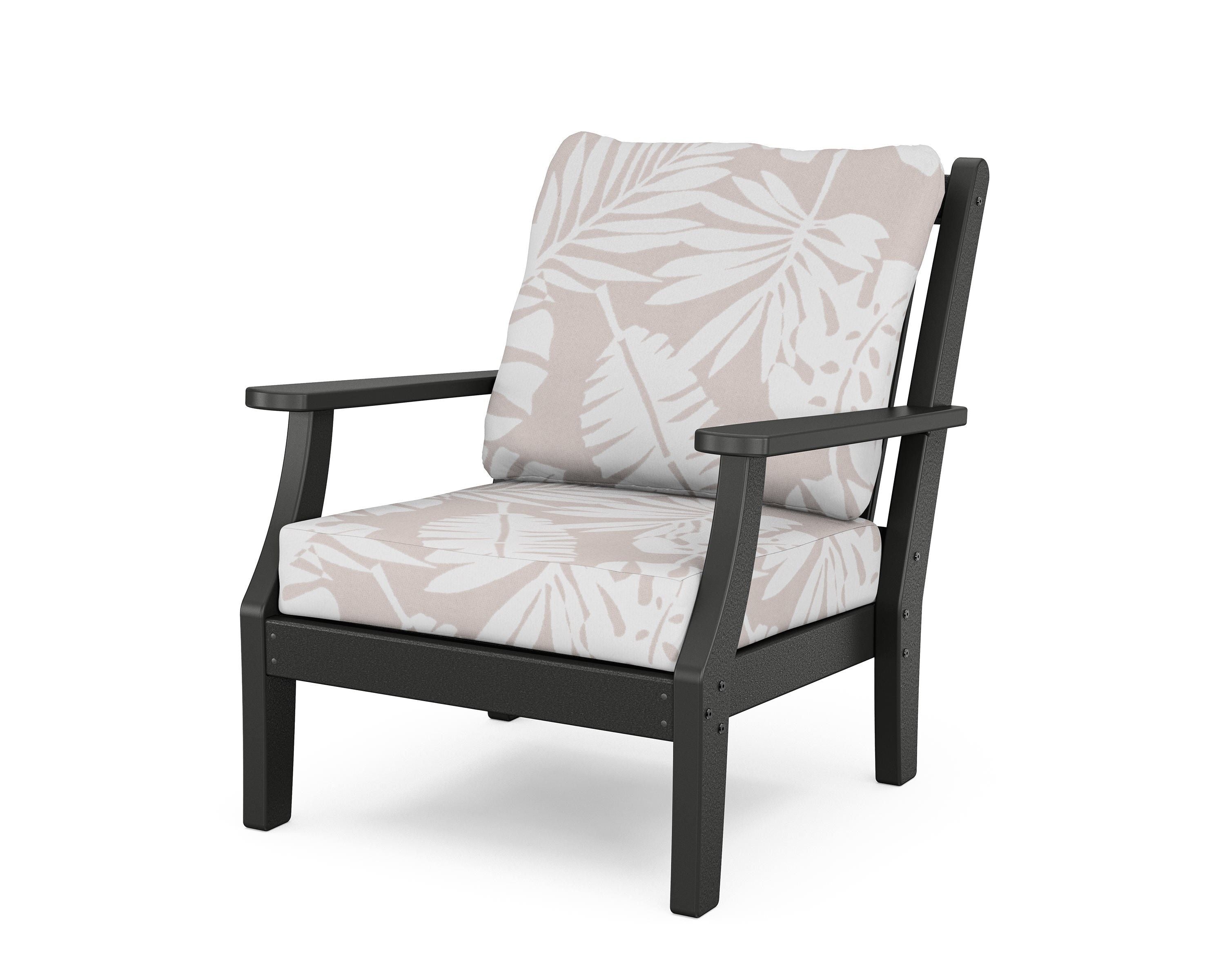Country Living Wovendale Deep Seating Chair in Black / Leaf Dune Burlap