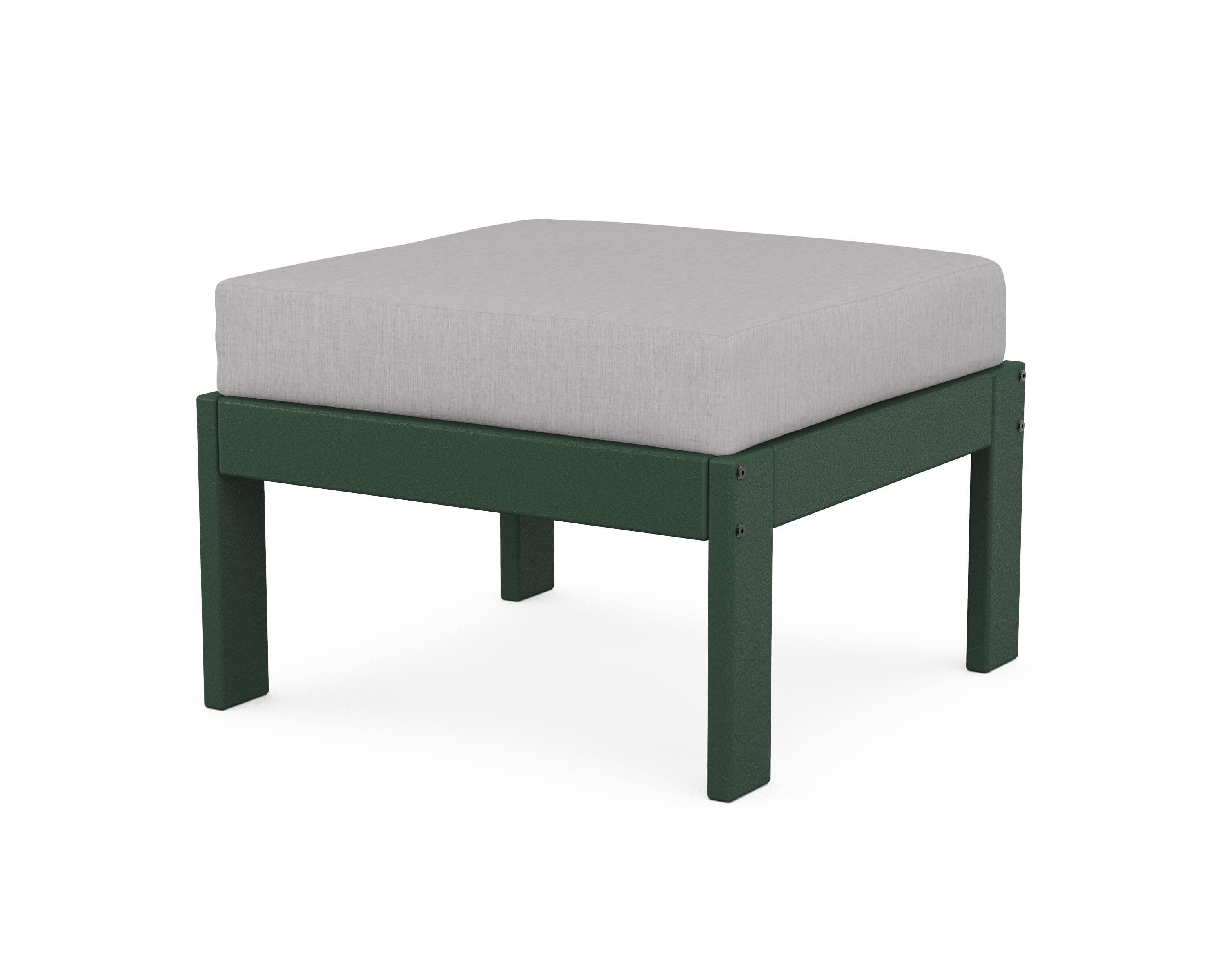 POLYWOOD® Vineyard Modular Ottoman in Green / Granite