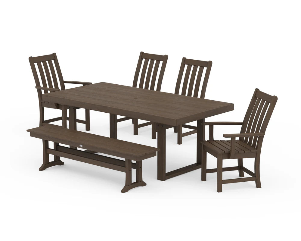 Vineyard 6-Piece Dining Set with Bench