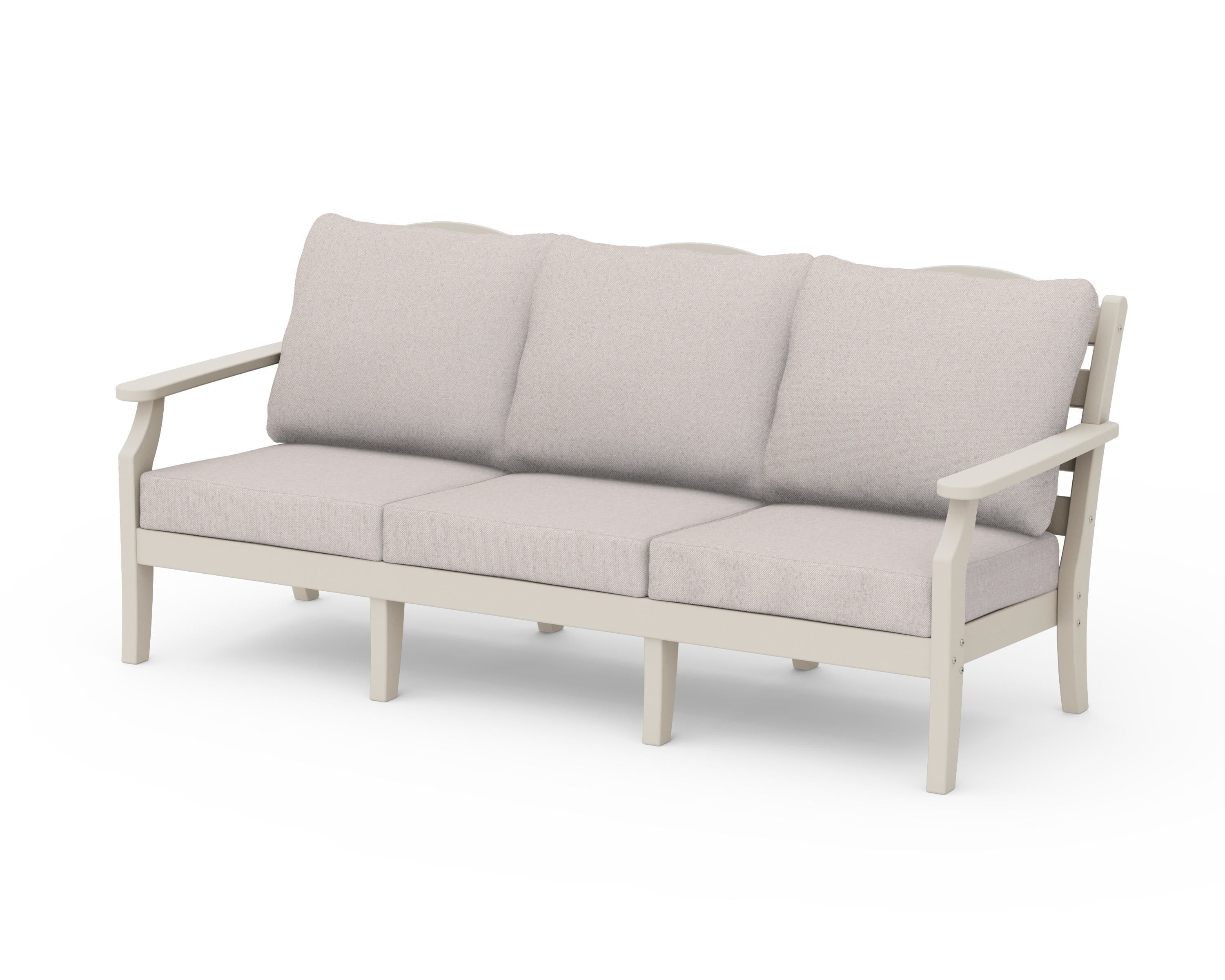 Draper James™ by POLYWOOD® Savannah Deep Seating Sofa in Sand / Dune Burlap