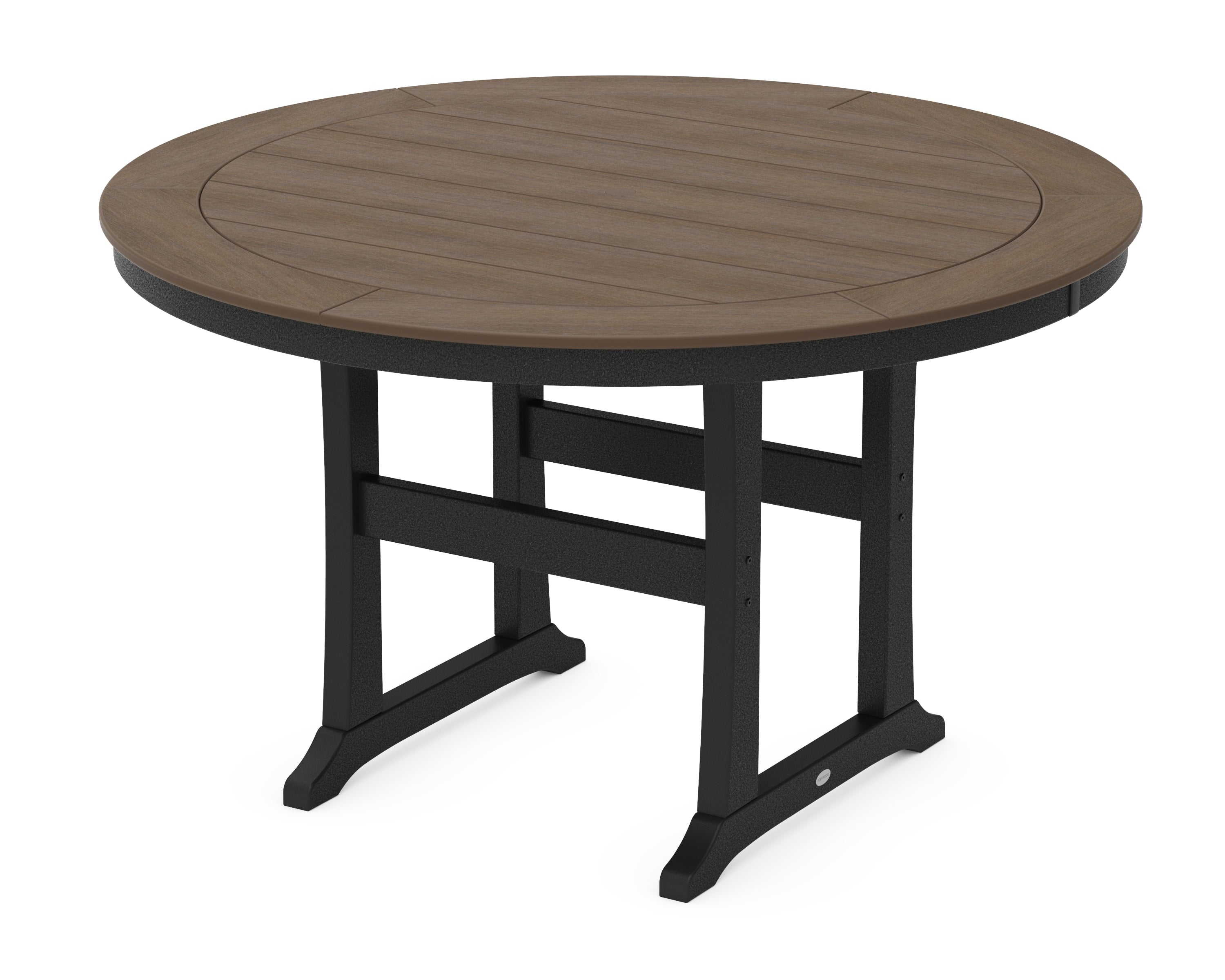 POLYWOOD® Nautical Trestle 60" Round Counter Table in Black / Kona