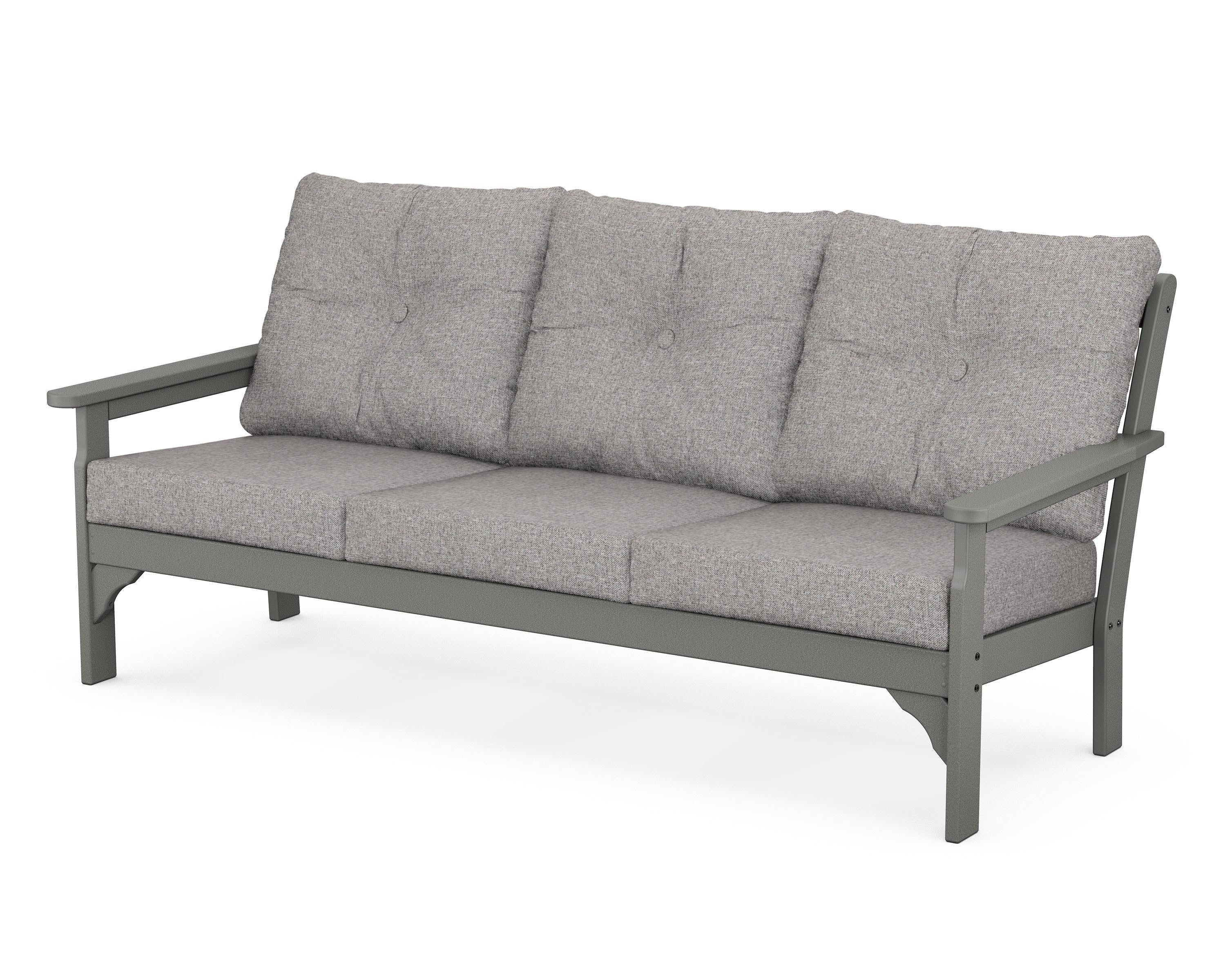 POLYWOOD® Vineyard Deep Seating Sofa in Slate Grey / Grey Mist