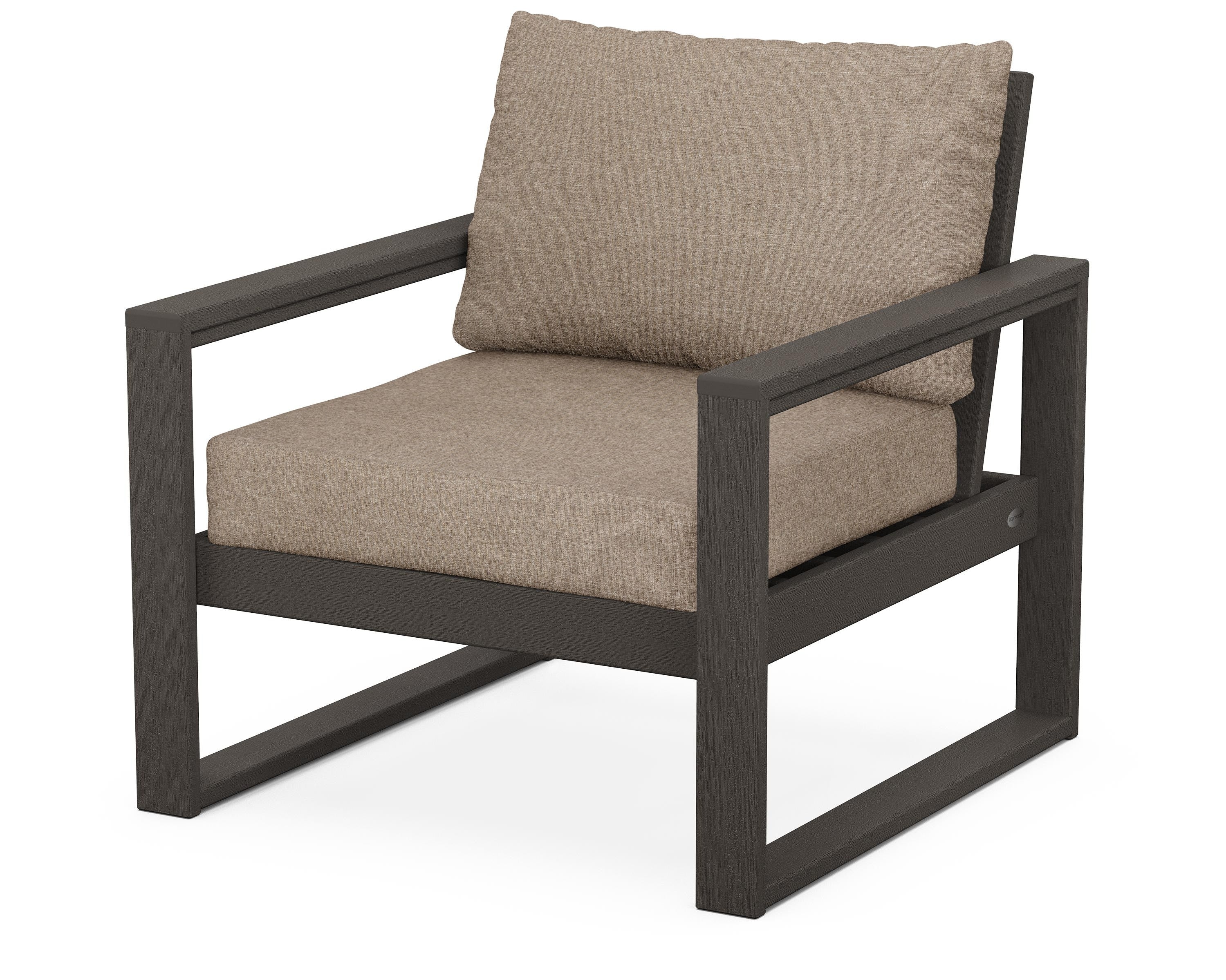 POLYWOOD® EDGE Club Chair in Vintage Coffee / Spiced Burlap