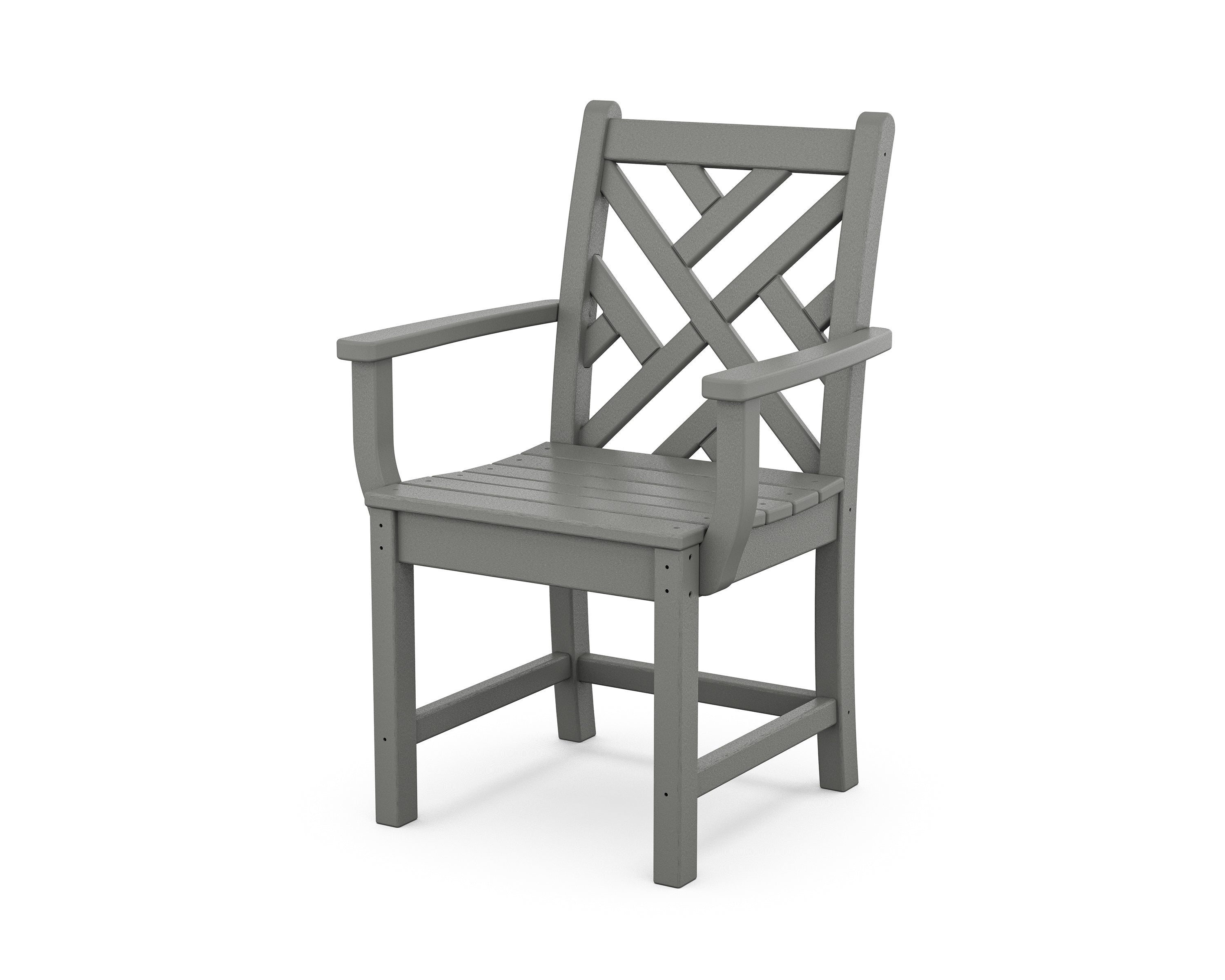 POLYWOOD® Chippendale Dining Arm Chair in Slate Grey