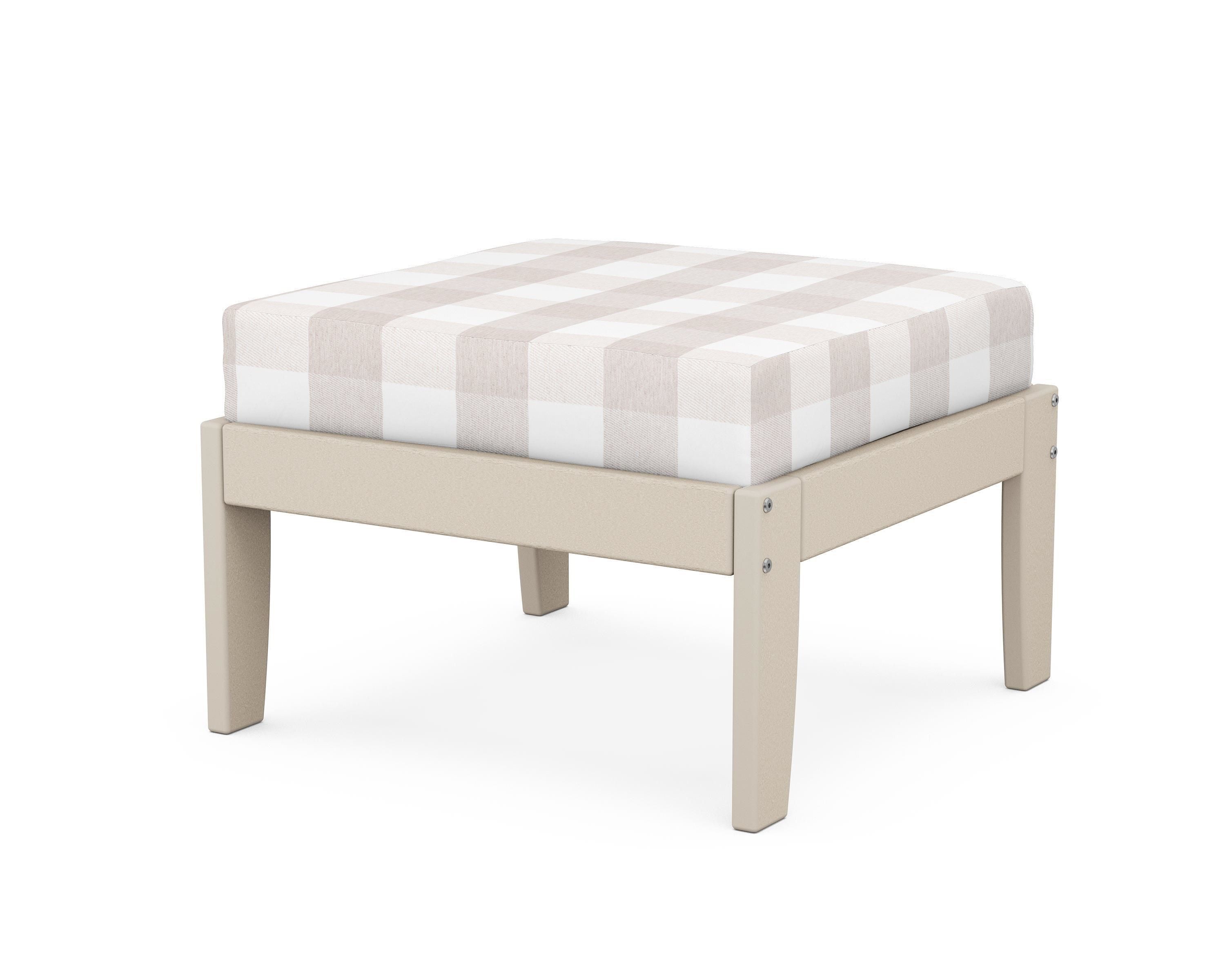 Unbranded Modular Ottoman - Classic in Sand / Buffalo Plaid Dune Burlap