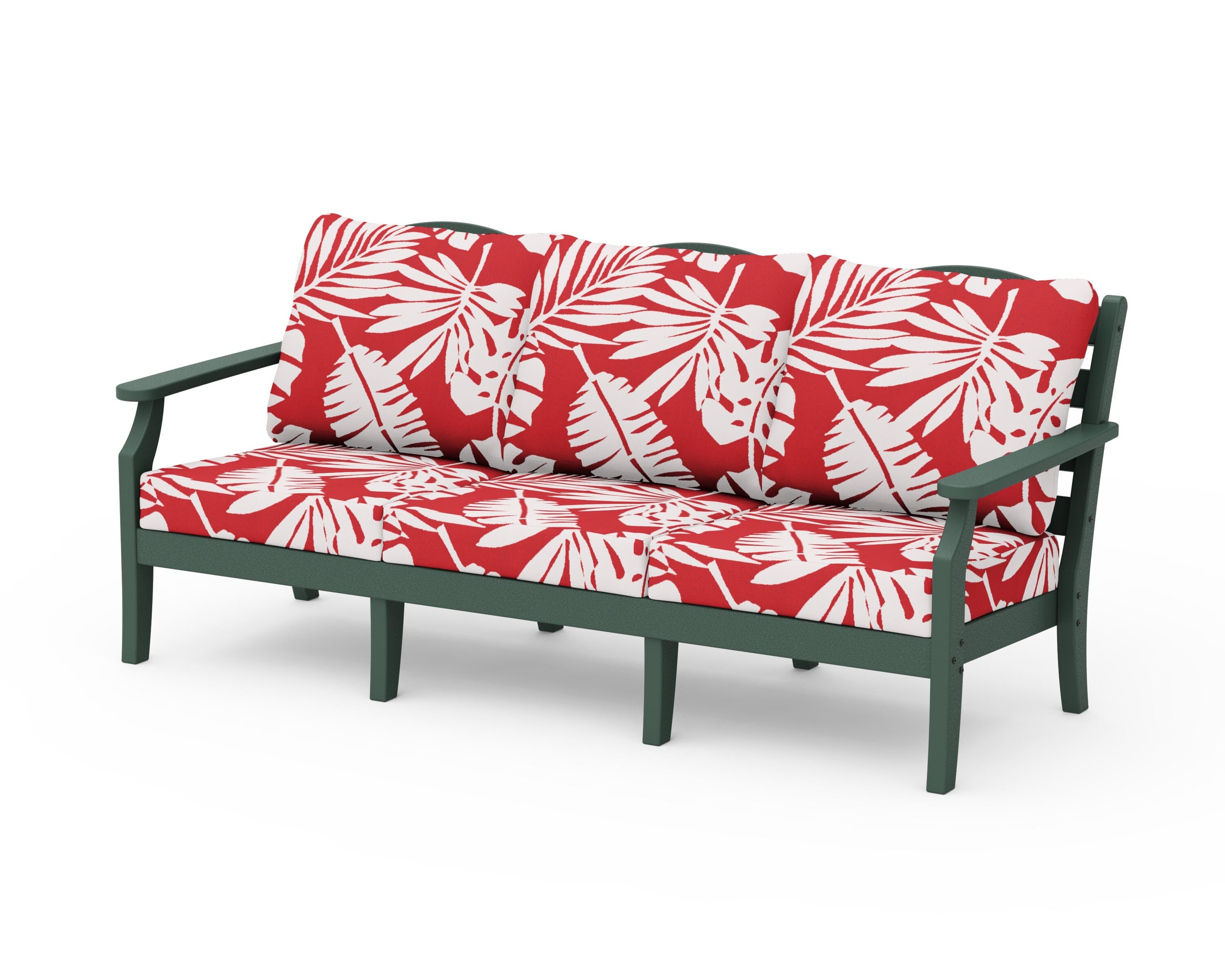 Draper James™ by POLYWOOD® Savannah Deep Seating Sofa in Green / Leaf Crimson