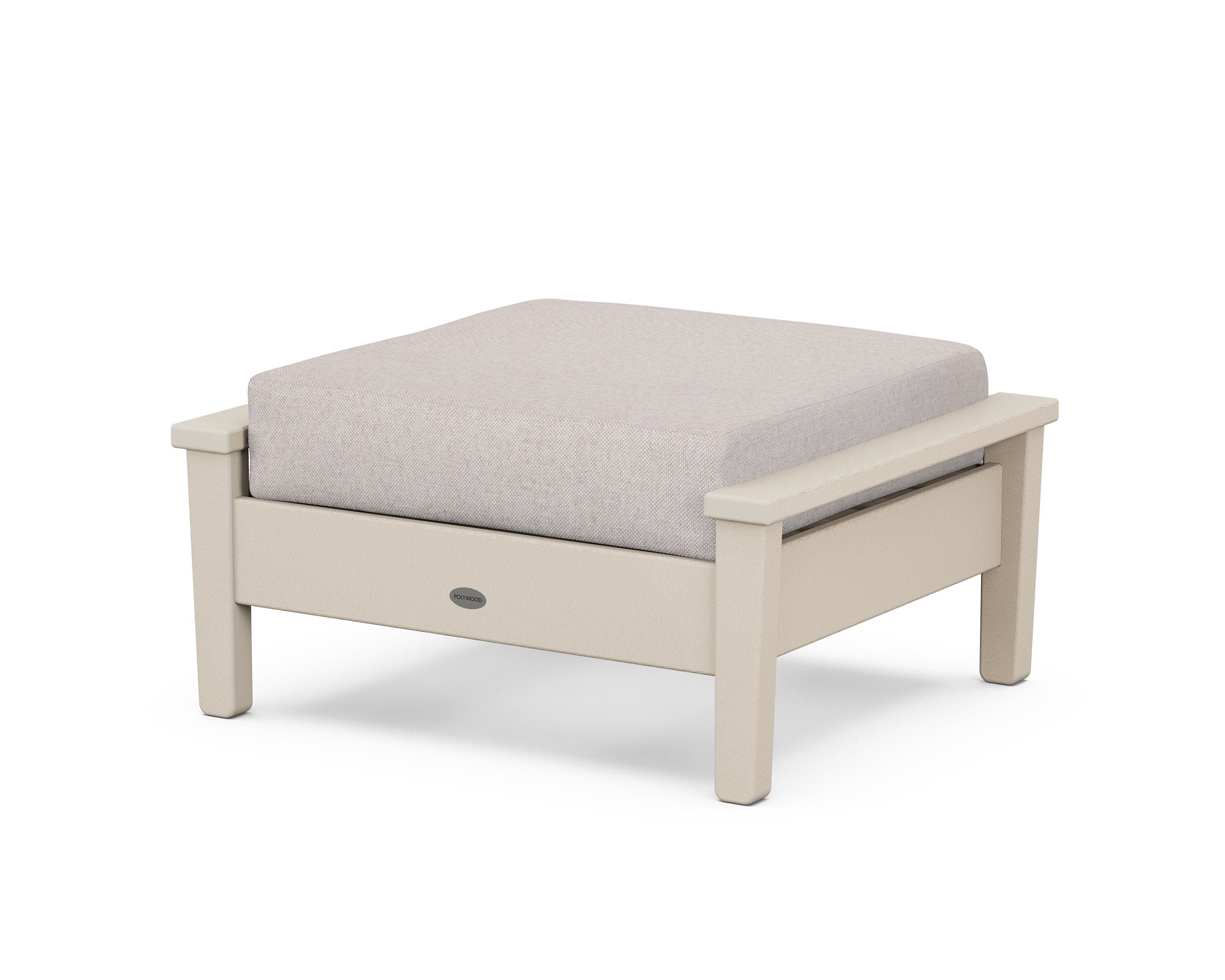 POLYWOOD® Prescott Deep Seating Ottoman in Sand / Dune Burlap