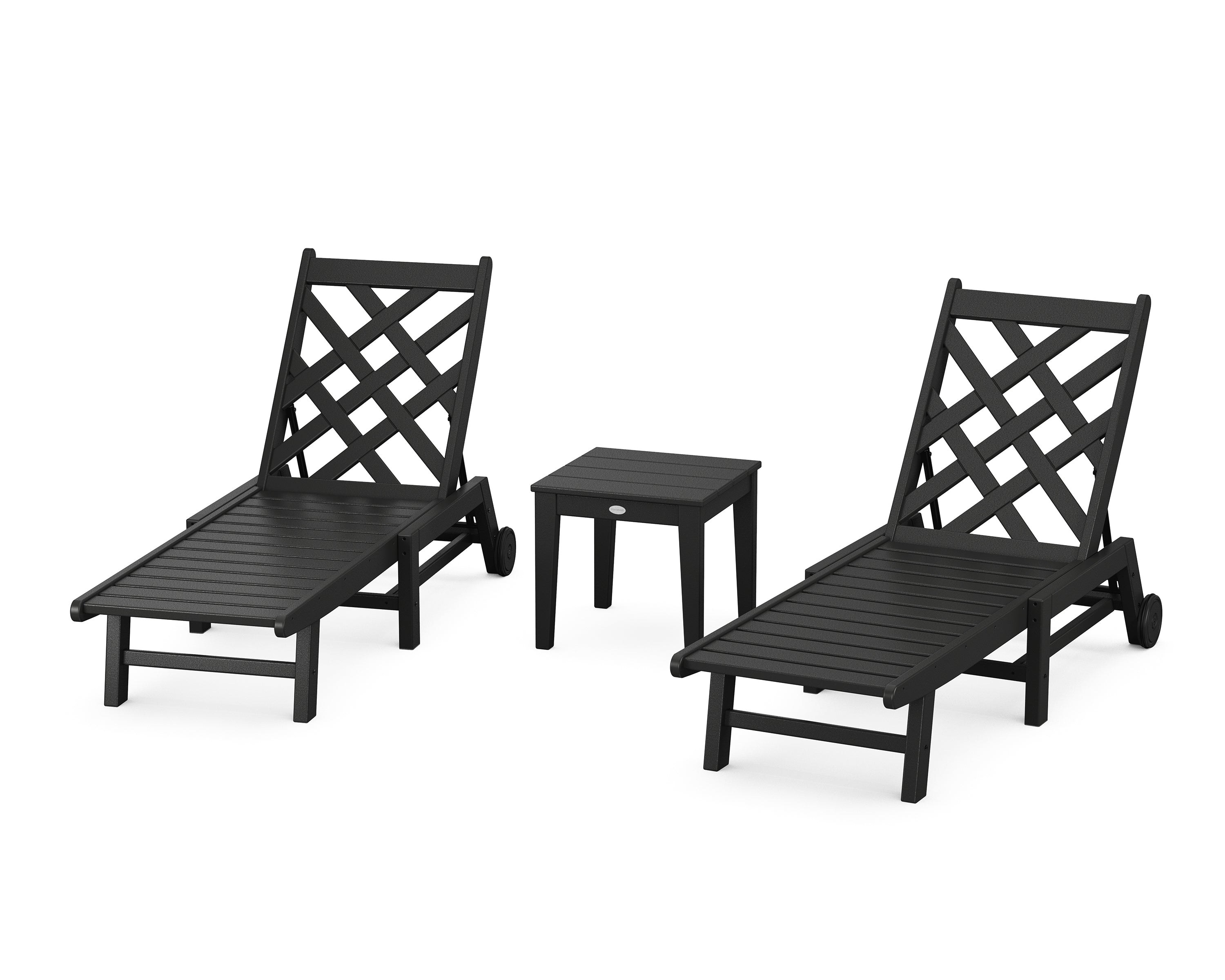 Country Living Wovendale 3-Piece Chaise Set with Wheels in Black