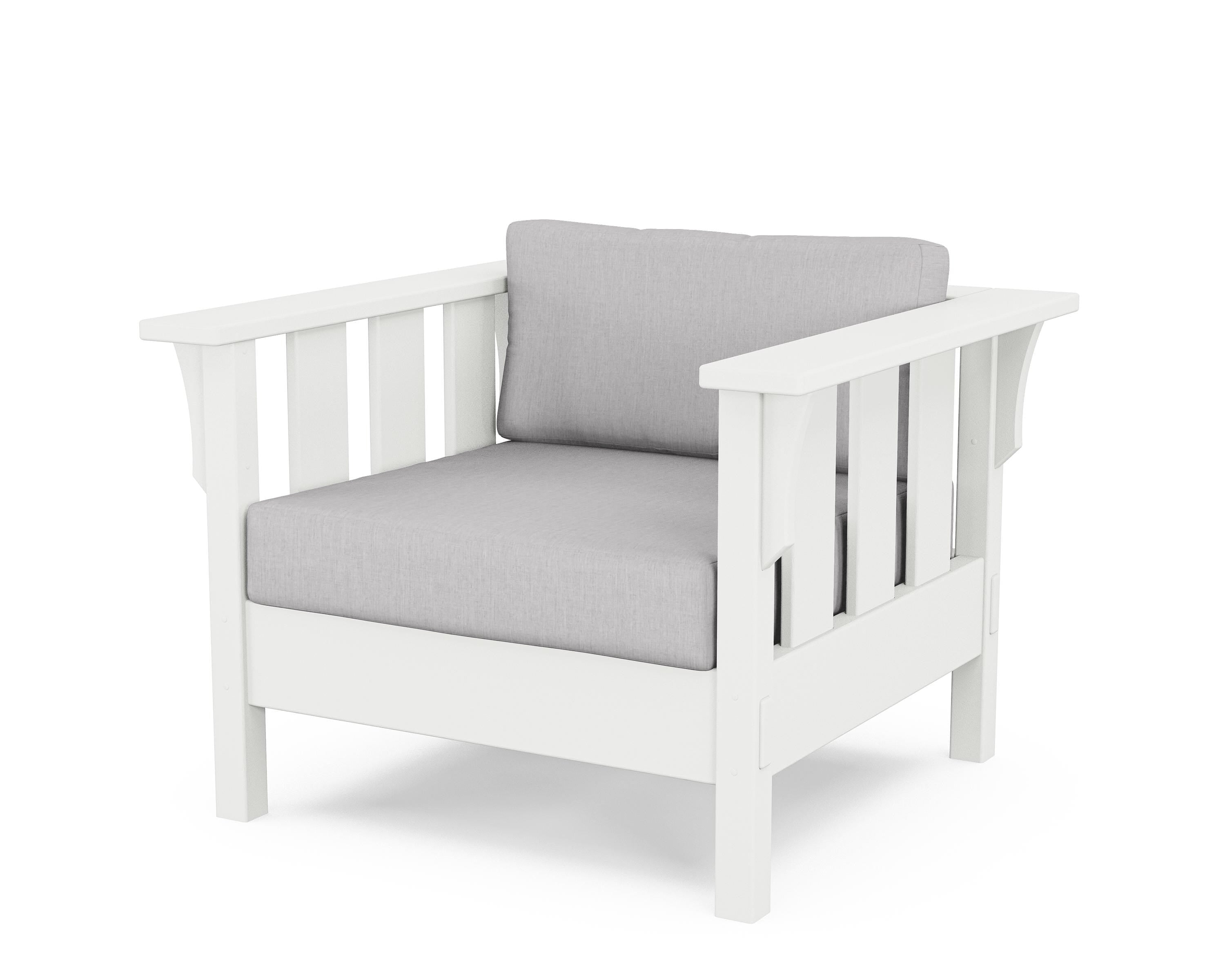 Martha Stewart by POLYWOOD® Acadia Deep Seating Chair in White / Granite