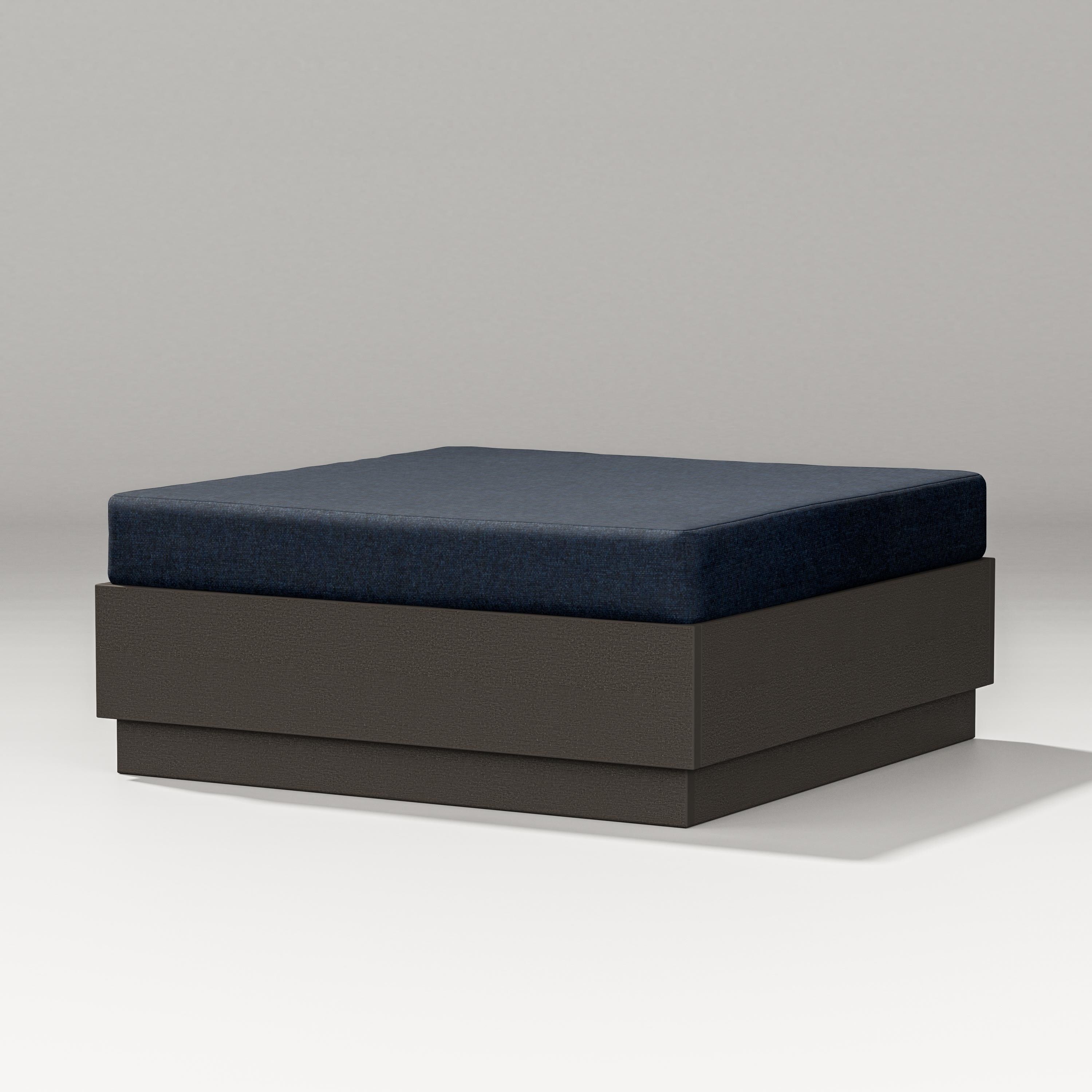 PW Designer Series Elevate Lounge Ottoman in Vintage Coffee / Marine Indigo