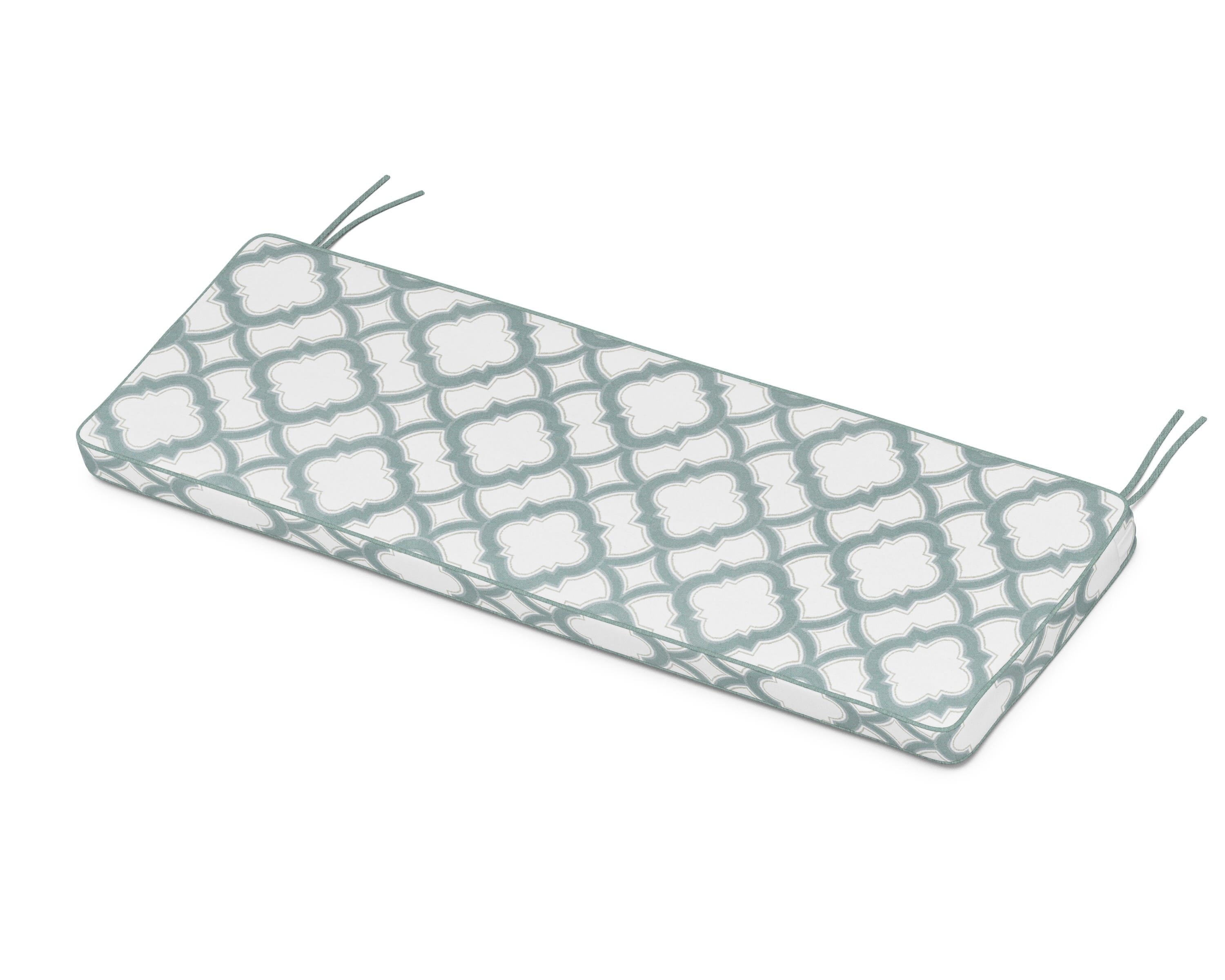 Martha Stewart by POLYWOOD® Chinoiserie Bench Seat Cushion in Trellis Glacier Spa