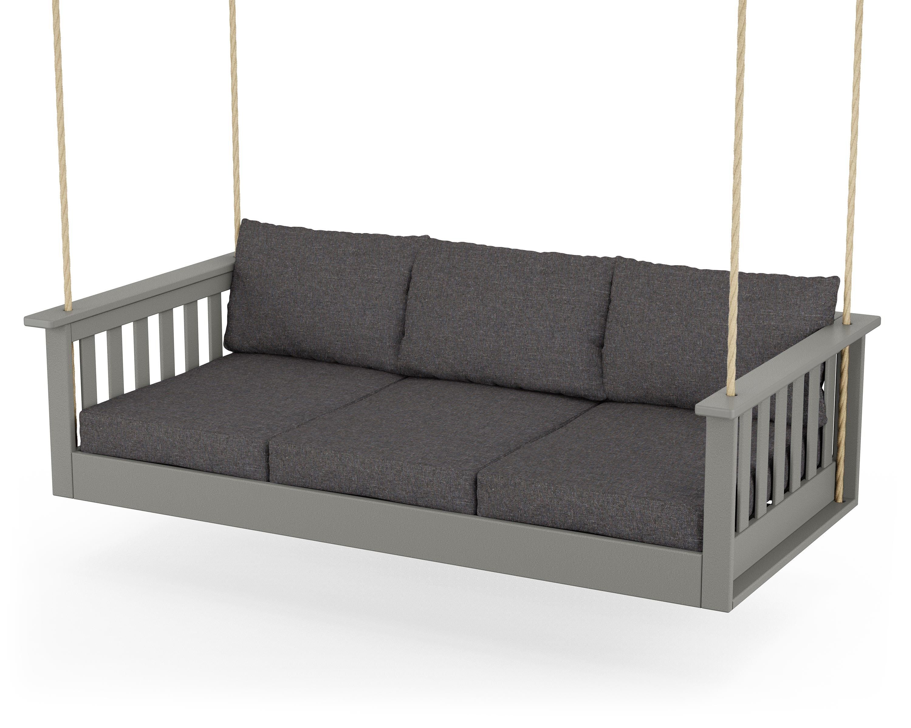 POLYWOOD® Vineyard Daybed Swing in Slate Grey / Ash Charcoal