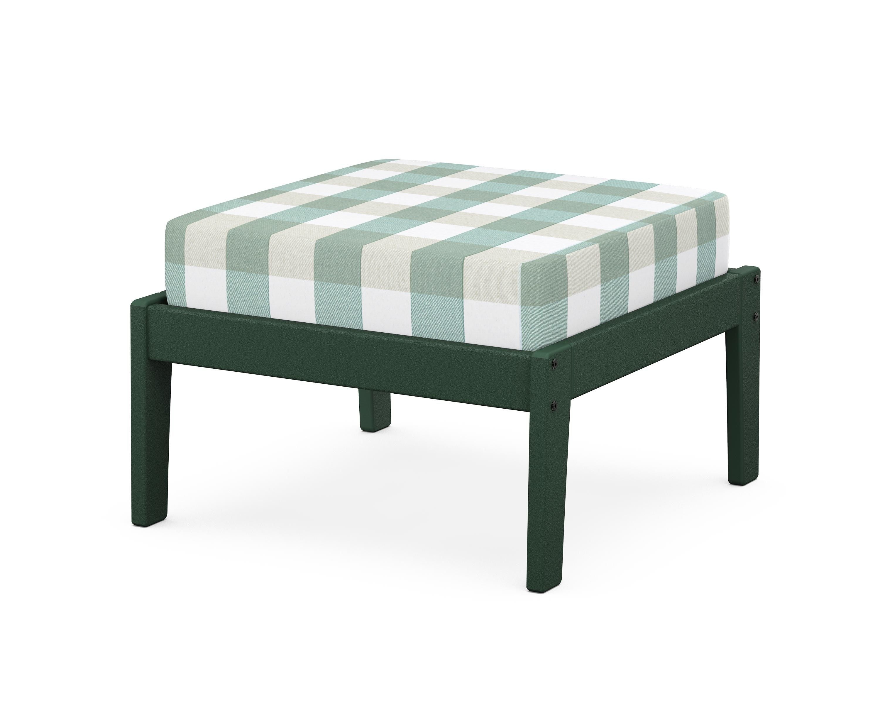 Unbranded Deep Seating Ottoman in Green / Buffalo Plaid Glacier Spa