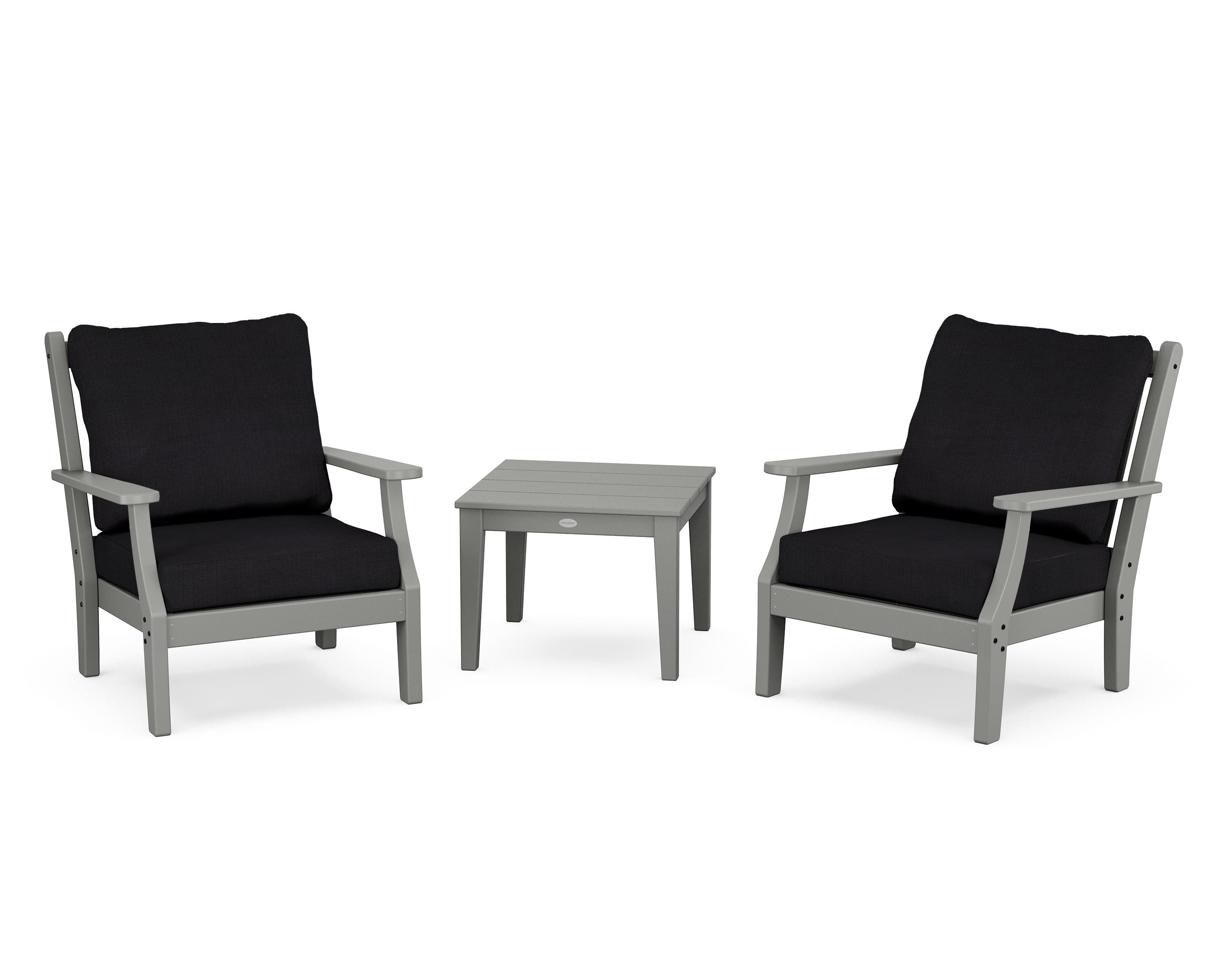 Country Living Wovendale 3-Piece Deep Seating Set in Slate Grey / Midnight Linen