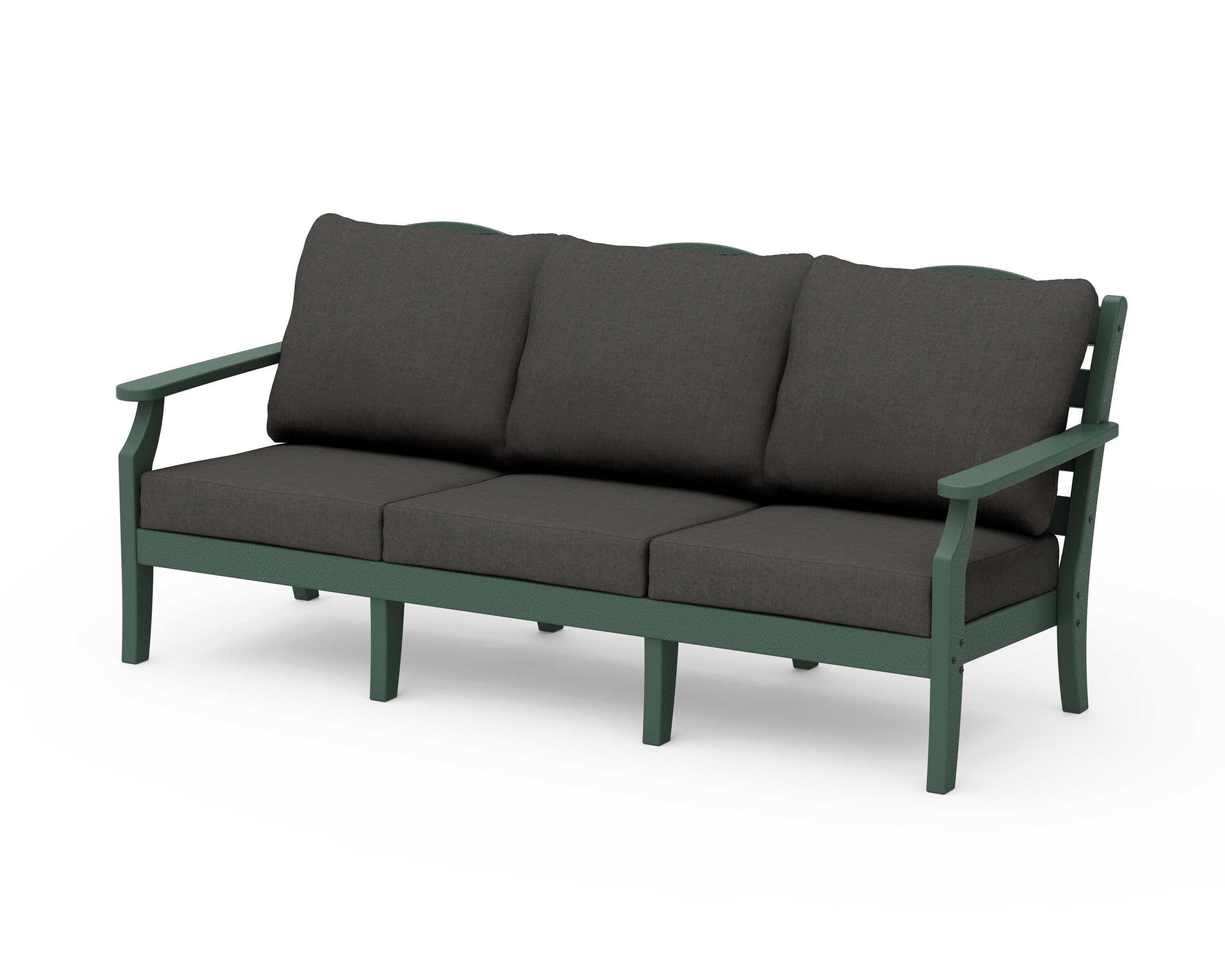 Draper James™ by POLYWOOD® Savannah Deep Seating Sofa in Green / Spectrum Carbon