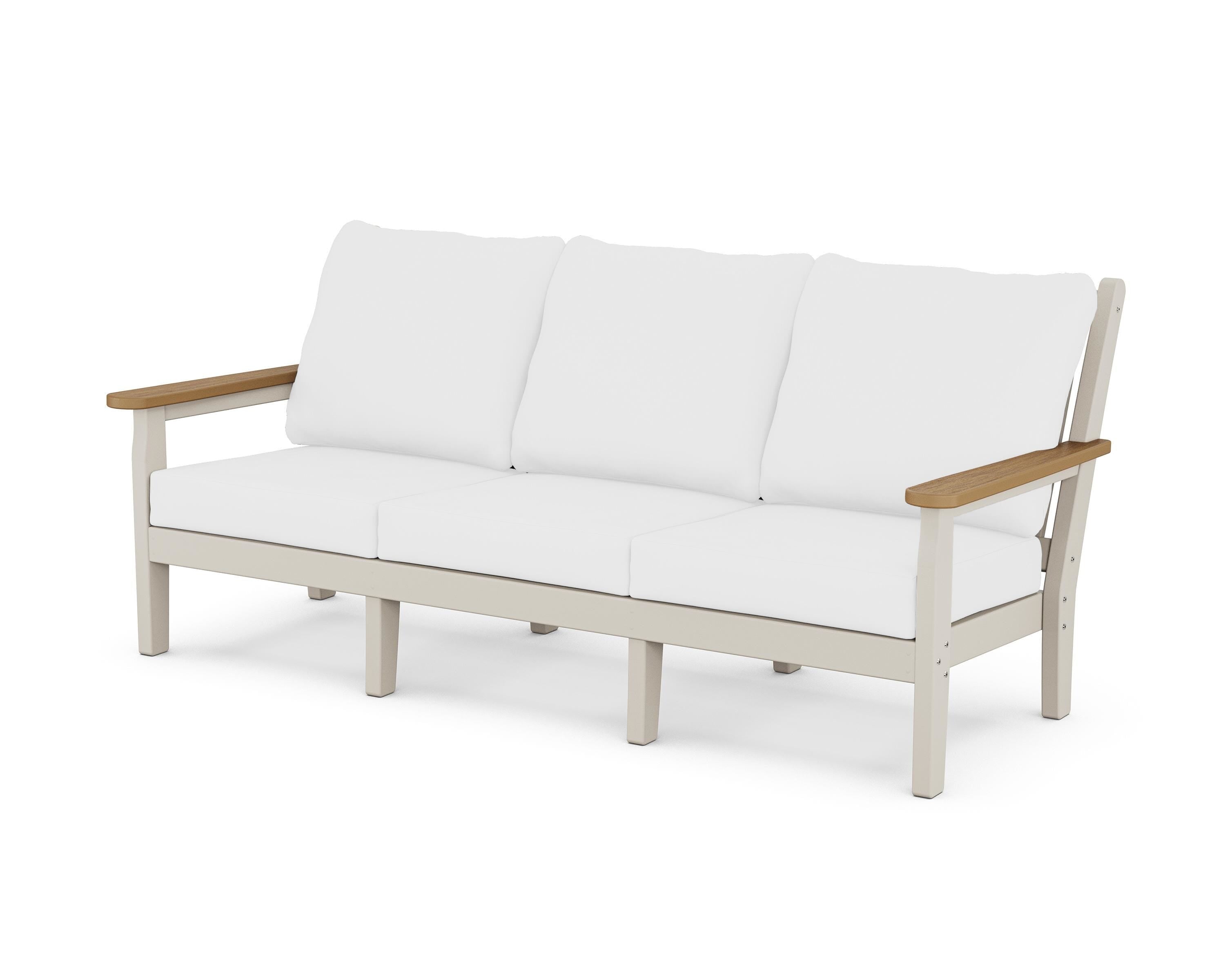 POLYWOOD® Chippendale Deep Seating Sofa in Sand / Natural / Natural