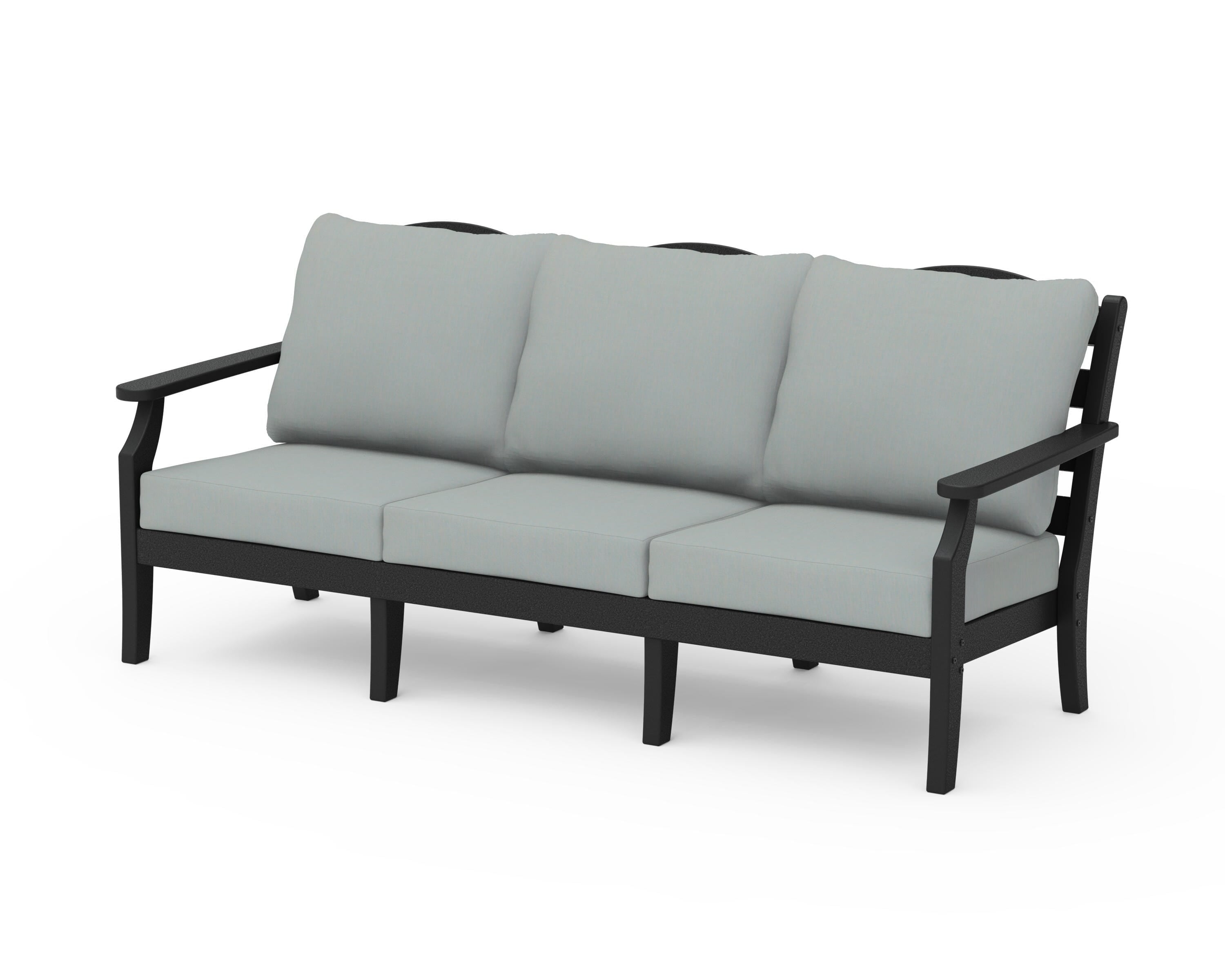 Draper James™ by POLYWOOD® Savannah Deep Seating Sofa in Black / Spa