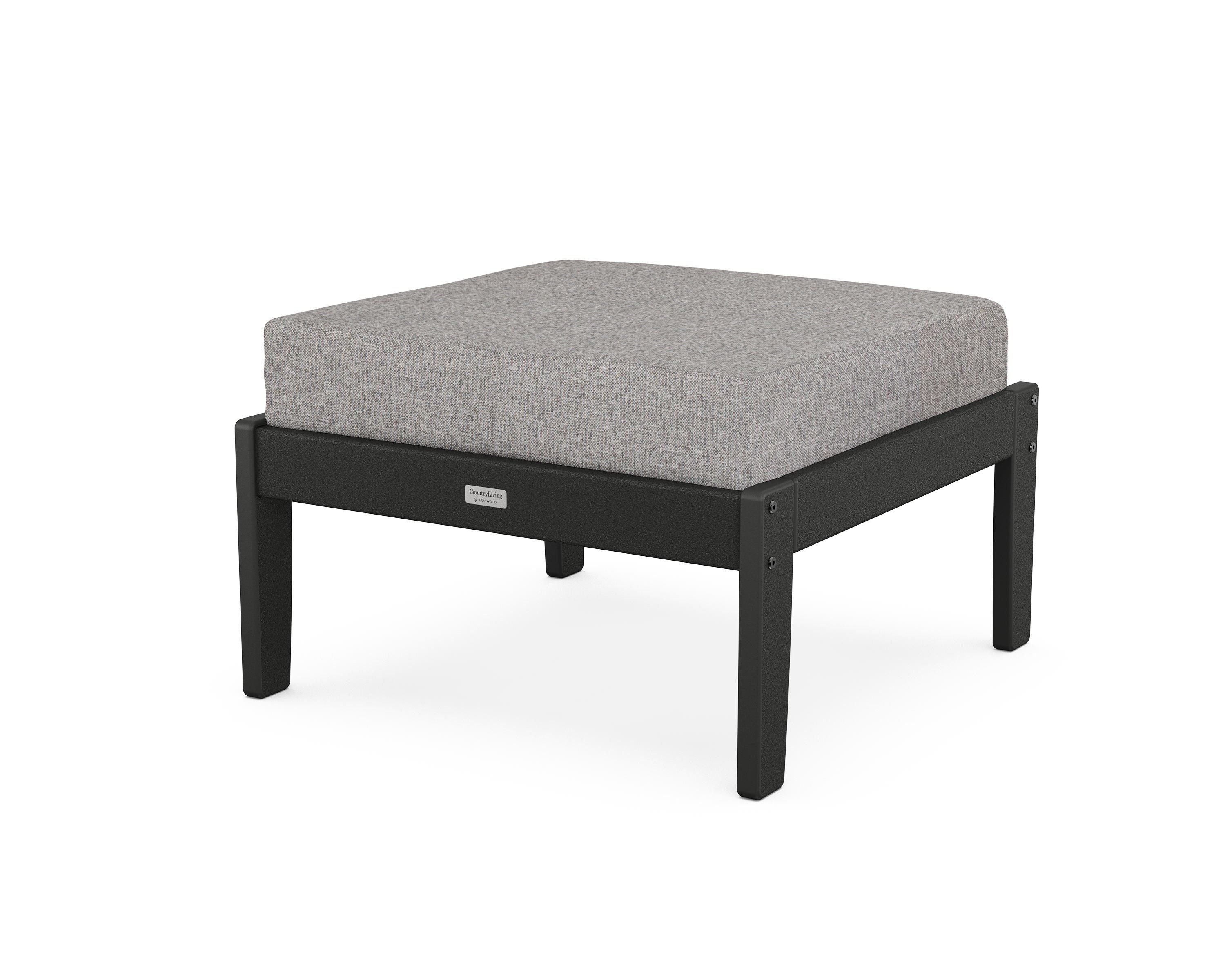 Country Living Cottage Deep Seating Ottoman in Black / Grey Mist