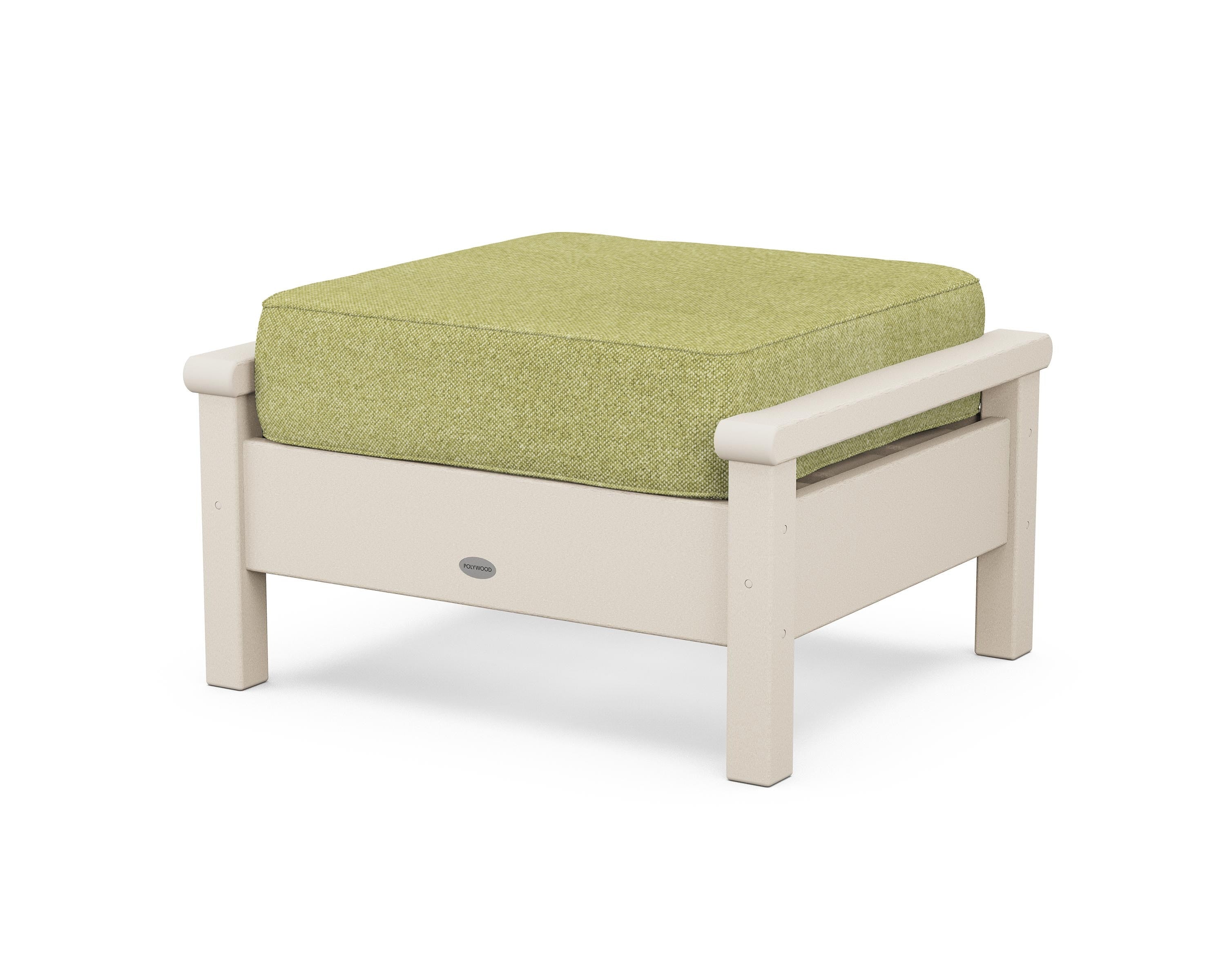 POLYWOOD® Harbour Deep Seating Ottoman in Sand / Chartreuse Boucle