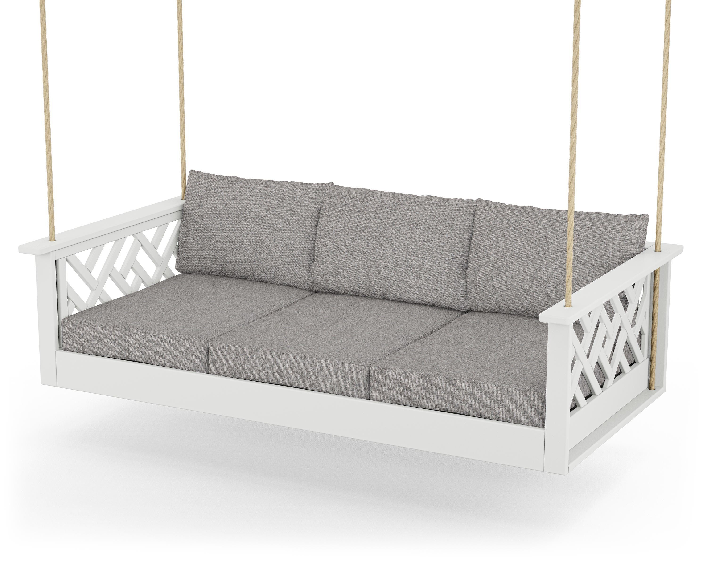 POLYWOOD® Chippendale Daybed Swing in White / Grey Mist