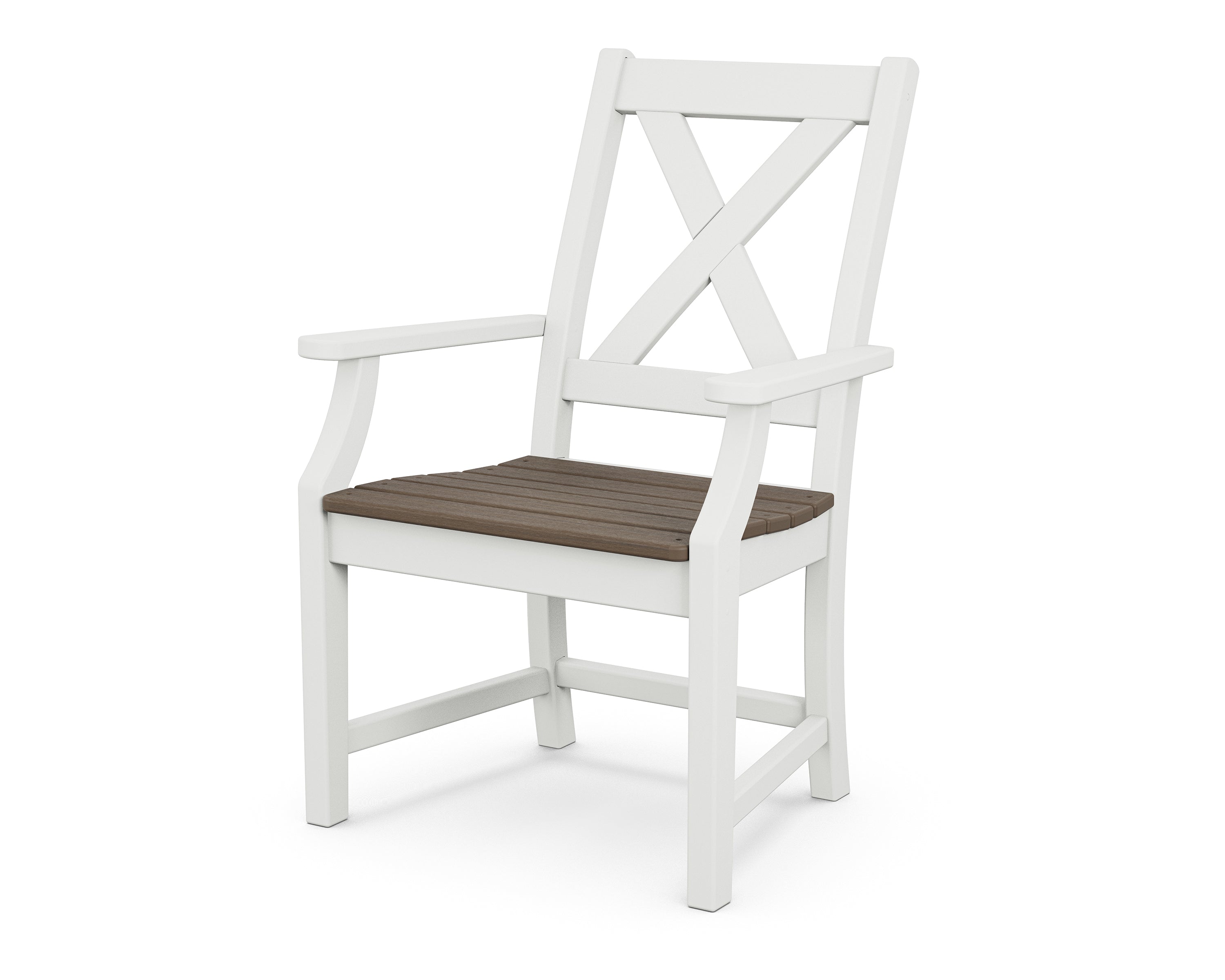 POLYWOOD® Braxton Dining Arm Chair in White / Kona