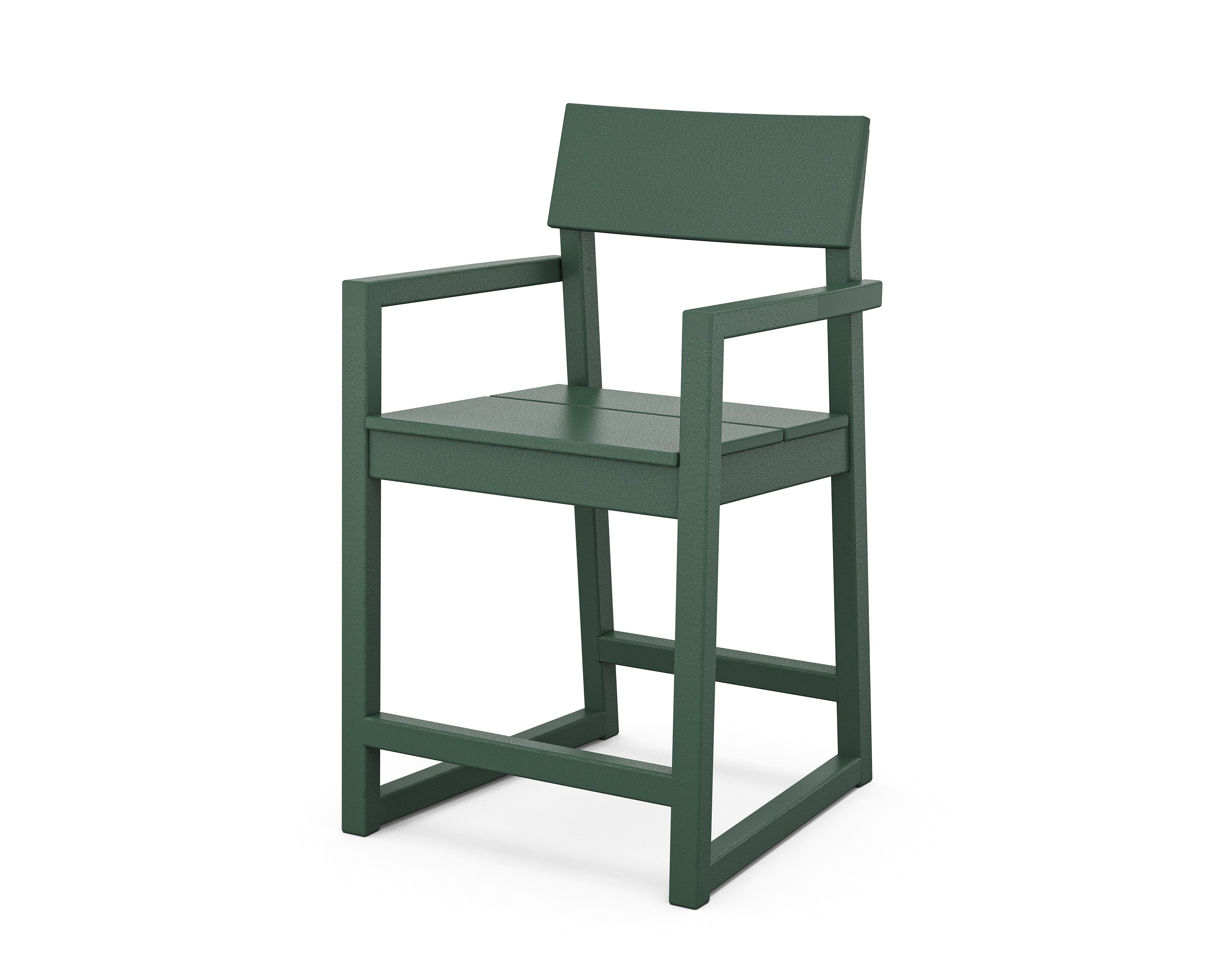 POLYWOOD® EDGE Counter Arm Chair in Green