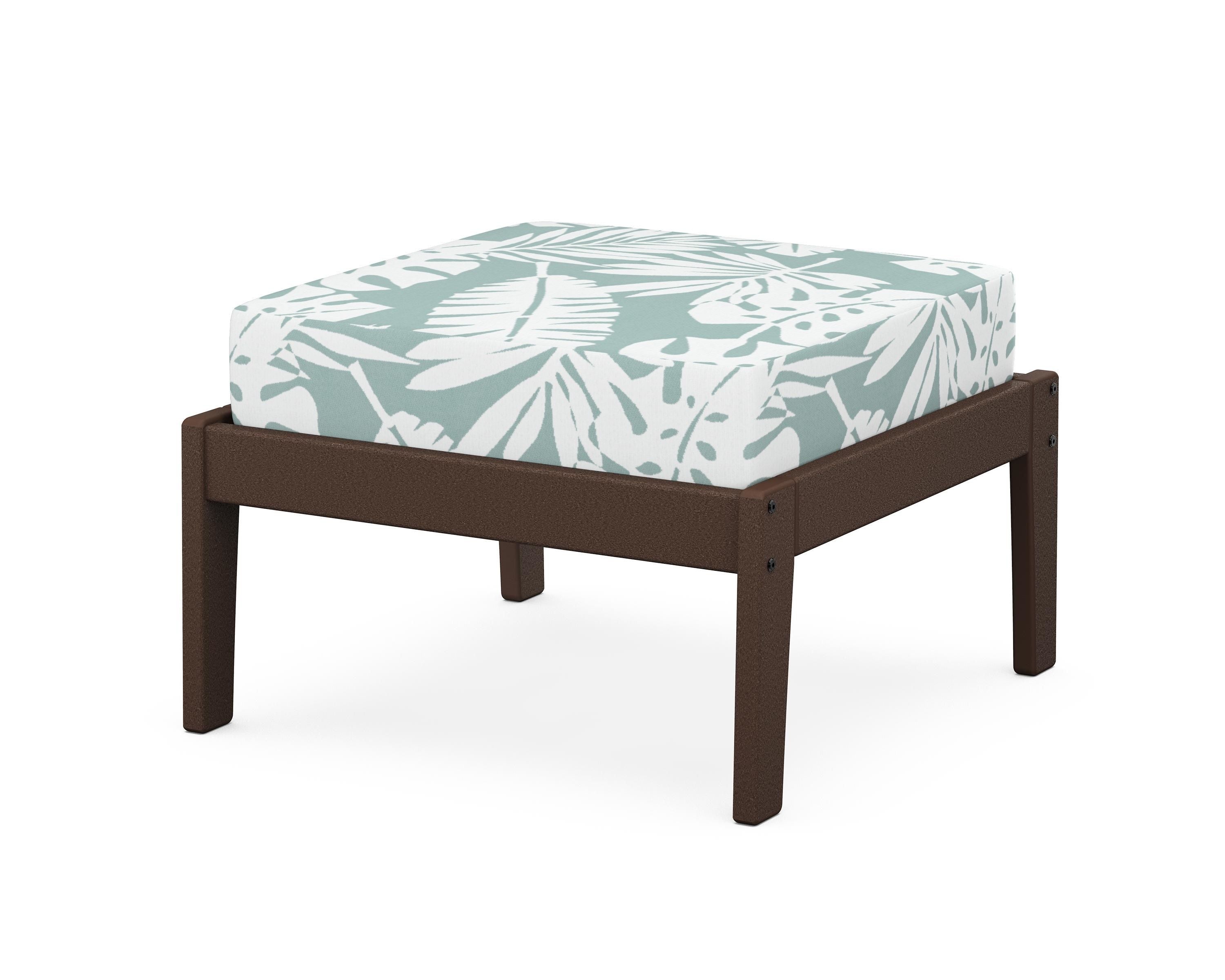 Unbranded Deep Seating Ottoman in Mahogany / Leaf Glacier Spa