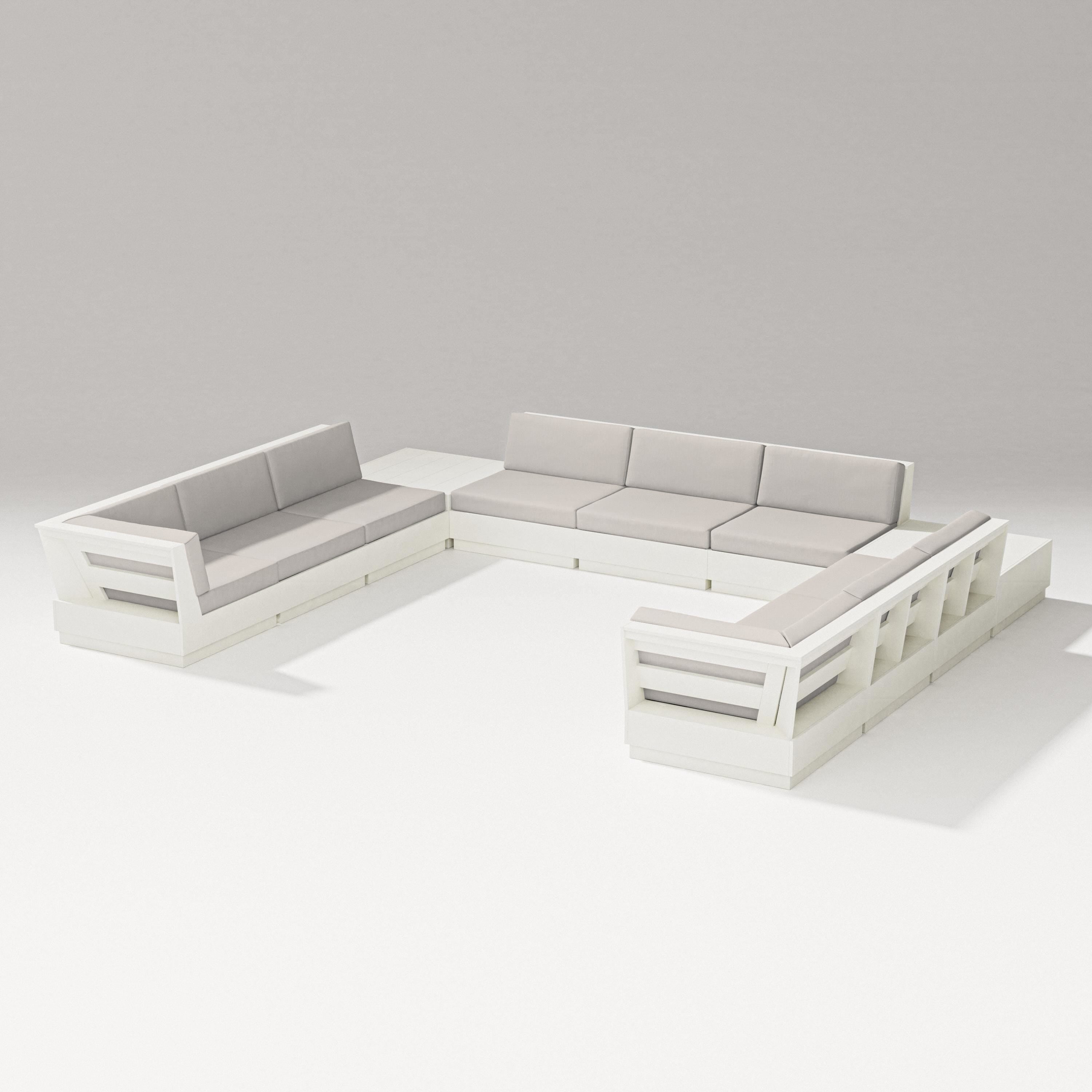 PW Designer Series Elevate 11-Piece U-Shaped Sofa Sectional in Vintage White / Cast Ash