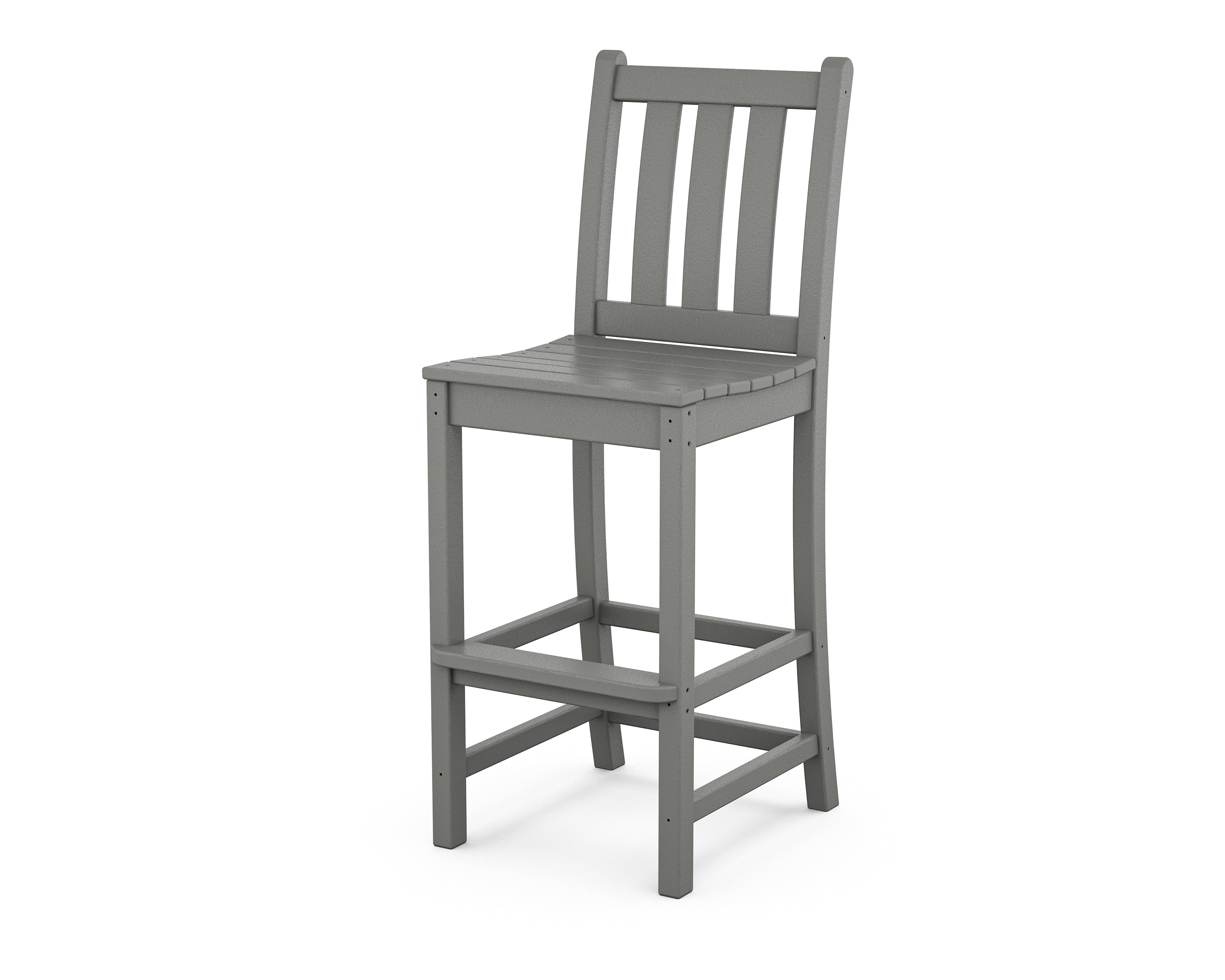 POLYWOOD® Traditional Garden Bar Side Chair in Slate Grey