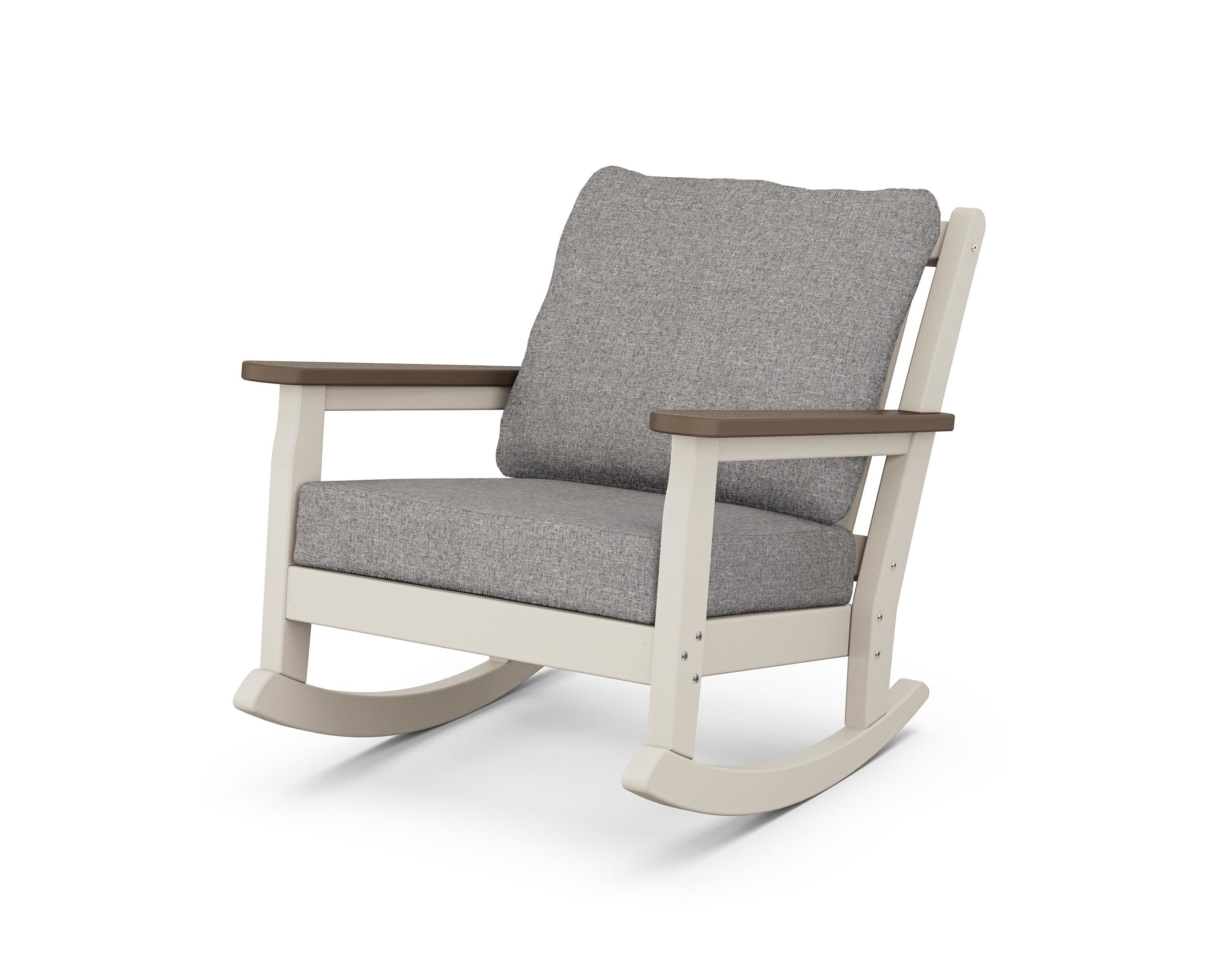POLYWOOD® Chippendale Deep Seating Rocking Chair in Sand / Kona / Grey Mist