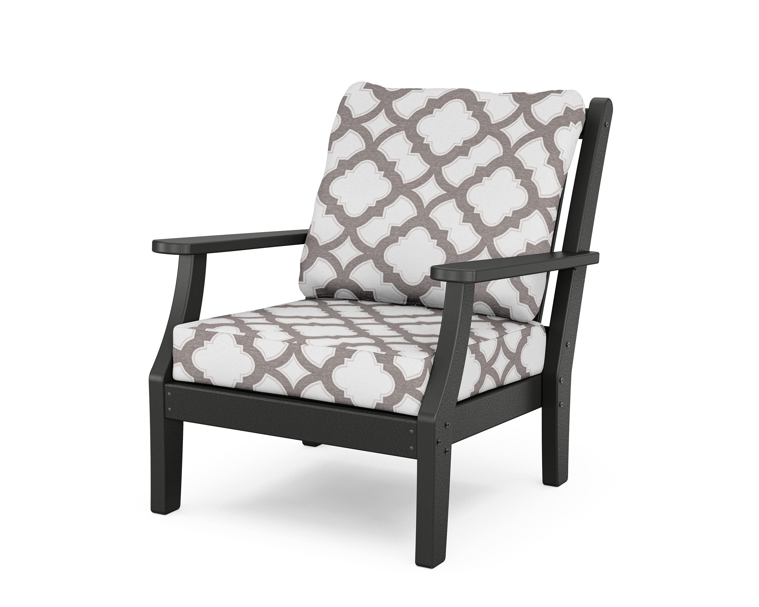 Country Living Wovendale Deep Seating Chair in Black / Trellis Grey Mist