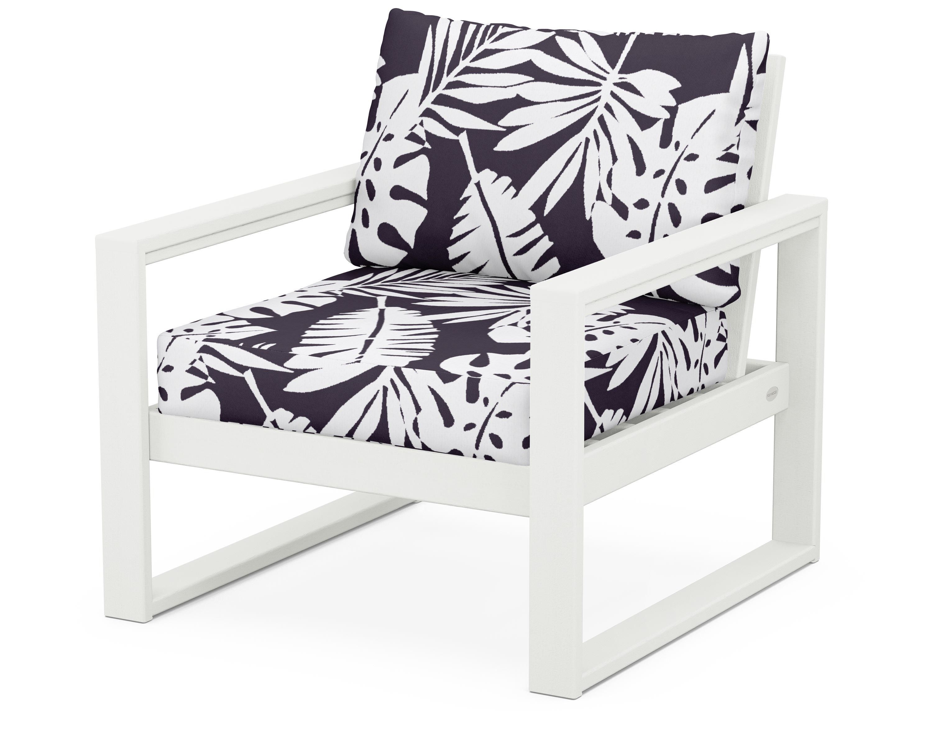 POLYWOOD® EDGE Club Chair in Vintage White / Leaf Navy