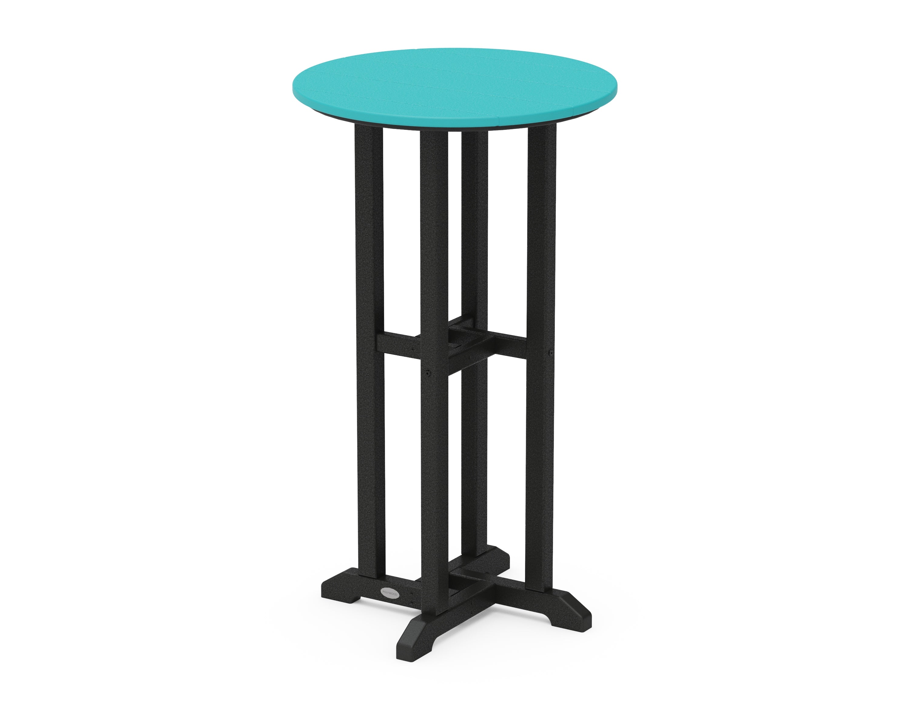 POLYWOOD® Contempo 24" Round Bar Table in Black / Aruba
