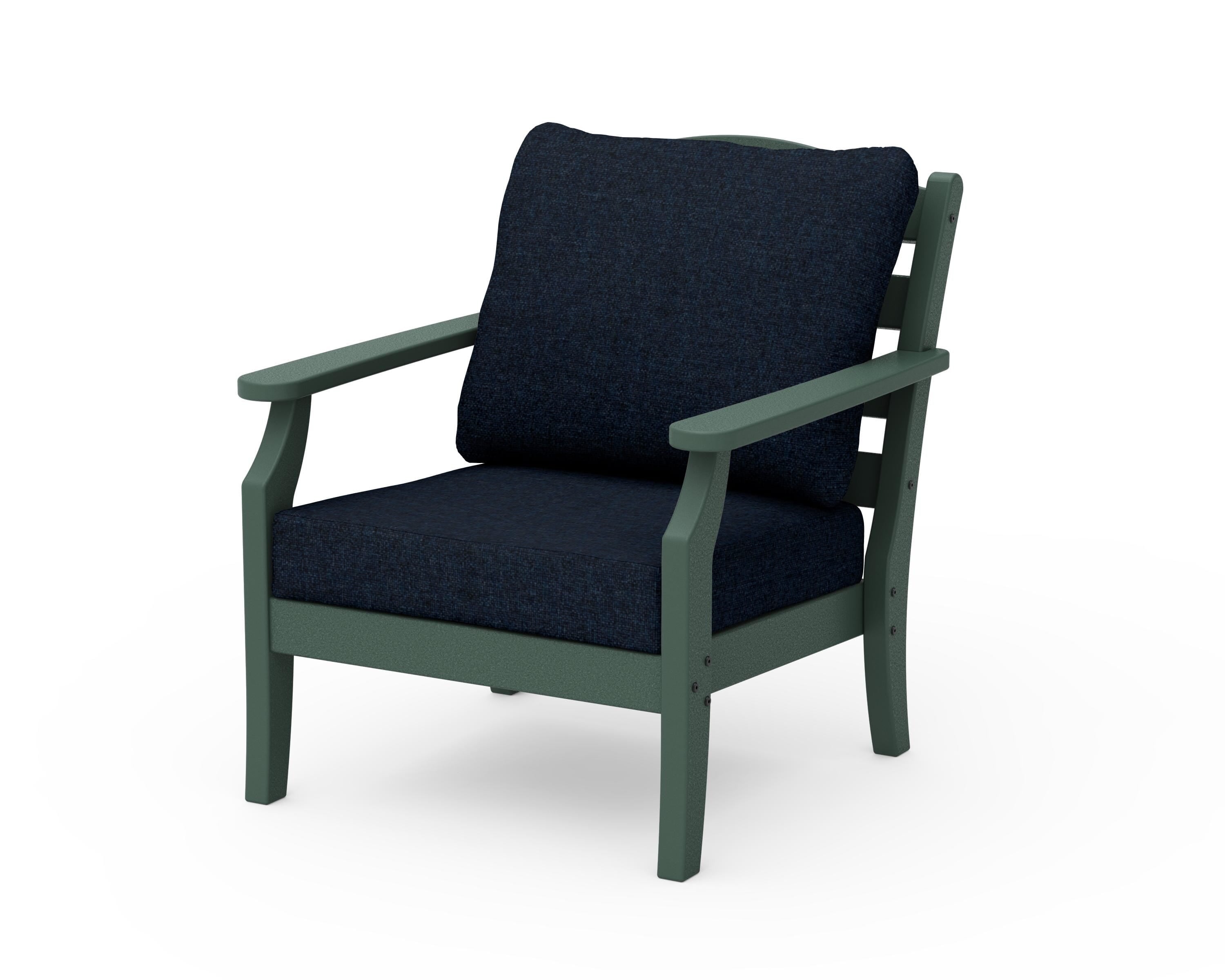 Draper James™ by POLYWOOD® Savannah Deep Seating Chair in Green / Marine Indigo