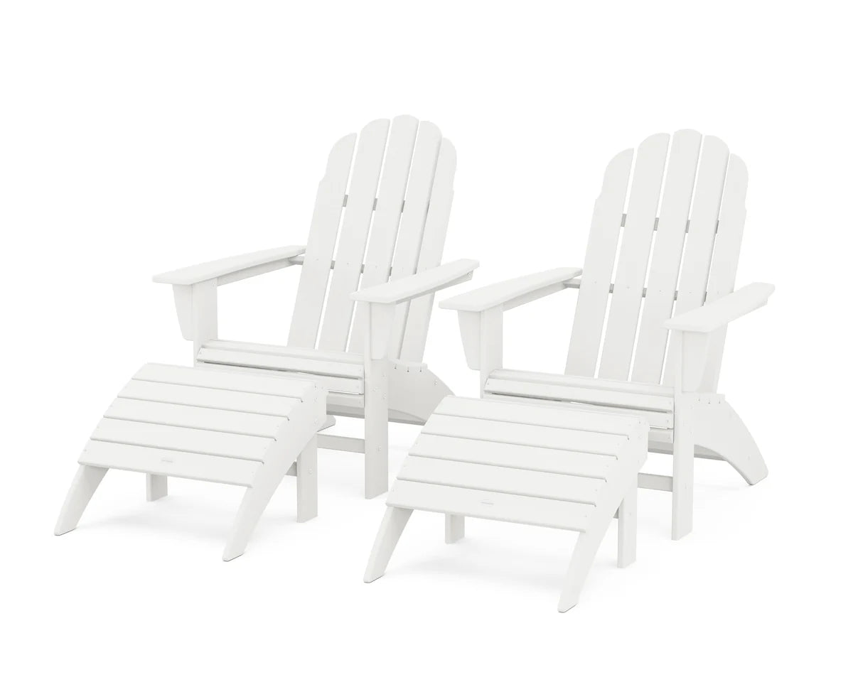 Vineyard Curveback Adirondack Chair 4-Piece Set with Ottomans