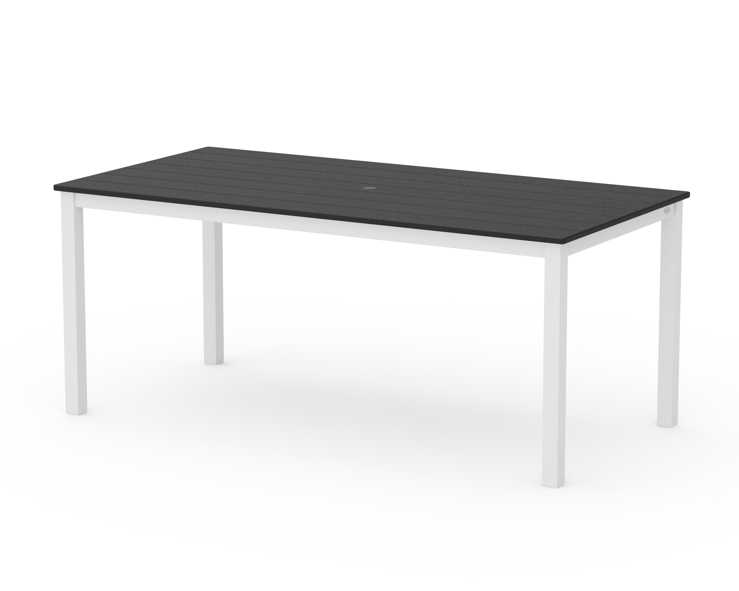 POLYWOOD® Main Street 36" x 72" Dining Table in White / Black