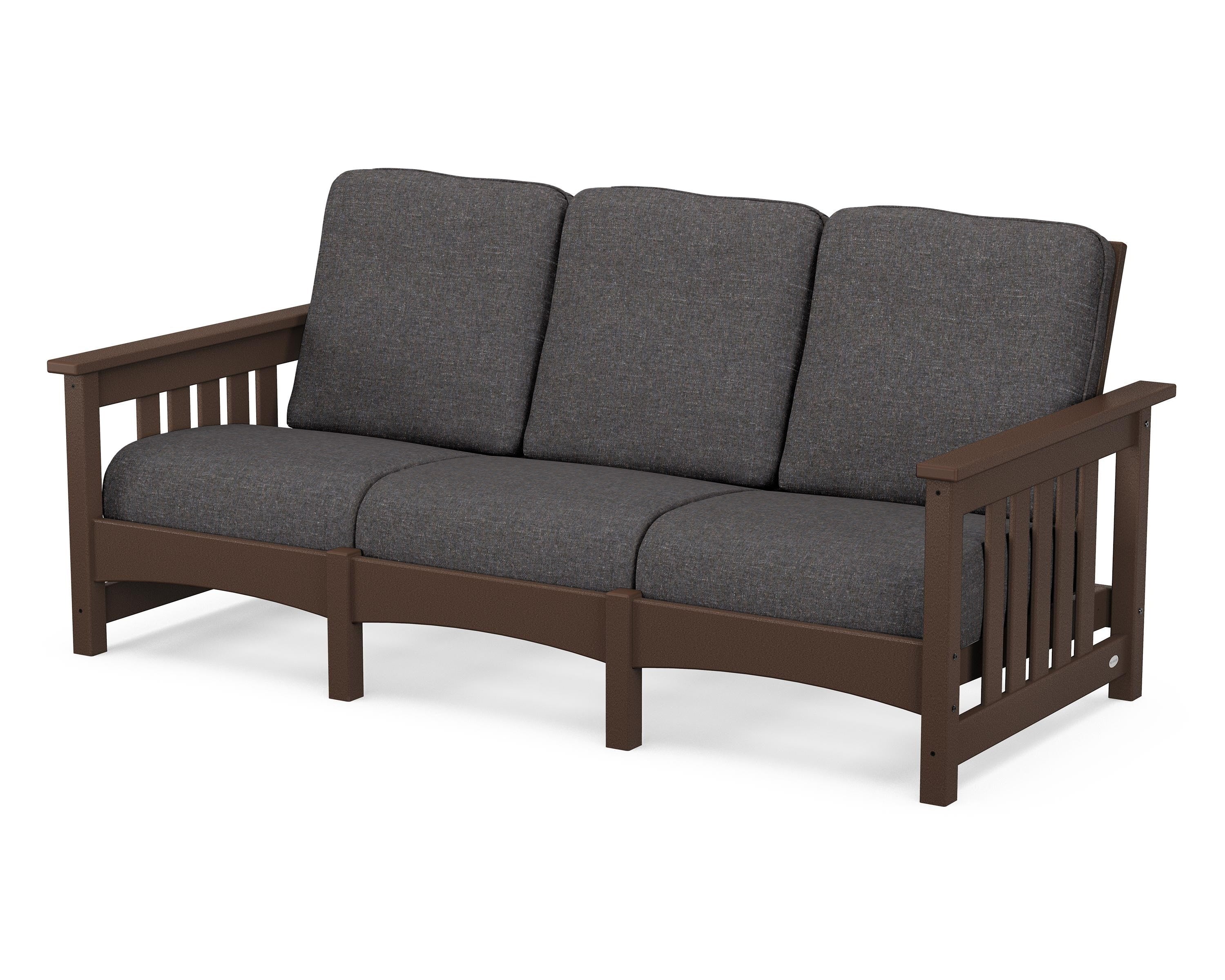 POLYWOOD® Club Mission Sofa in Mahogany / Ash Charcoal