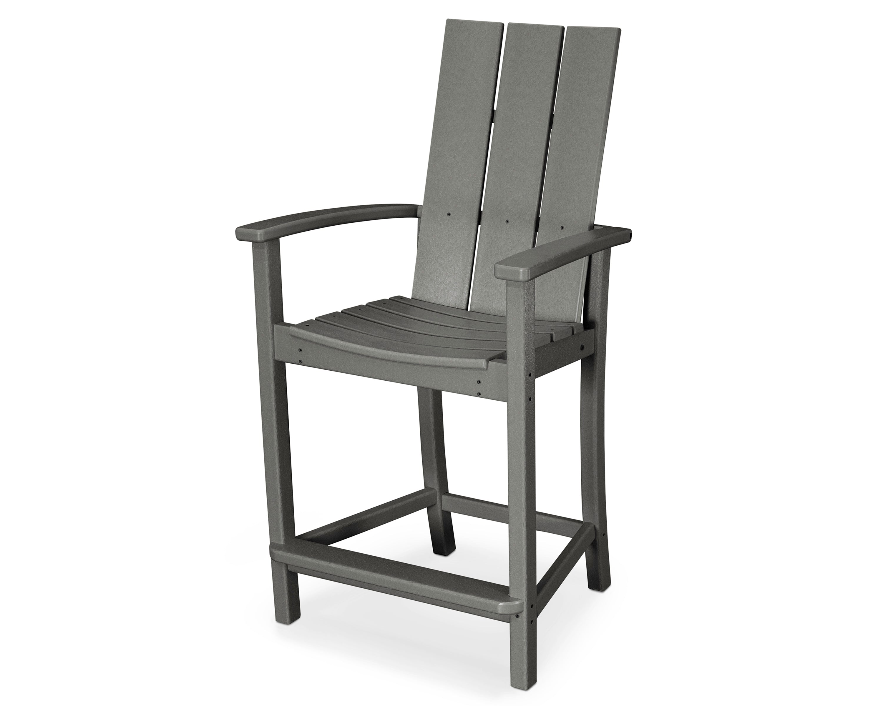 POLYWOOD® Modern Adirondack Counter Chair in Slate Grey