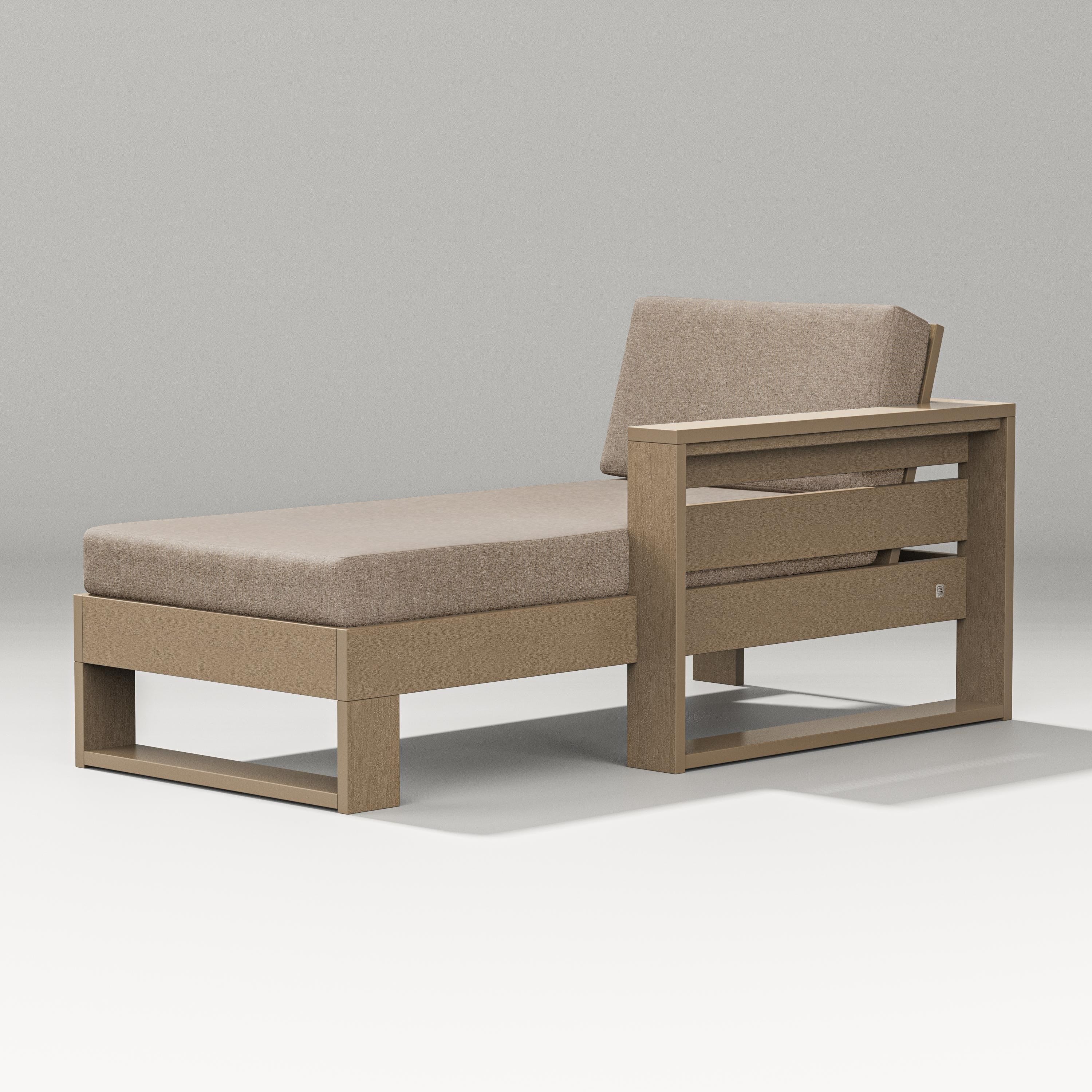 PW Designer Series Latitude Modular Right Arm Chaise in Vintage Sahara / Spiced Burlap