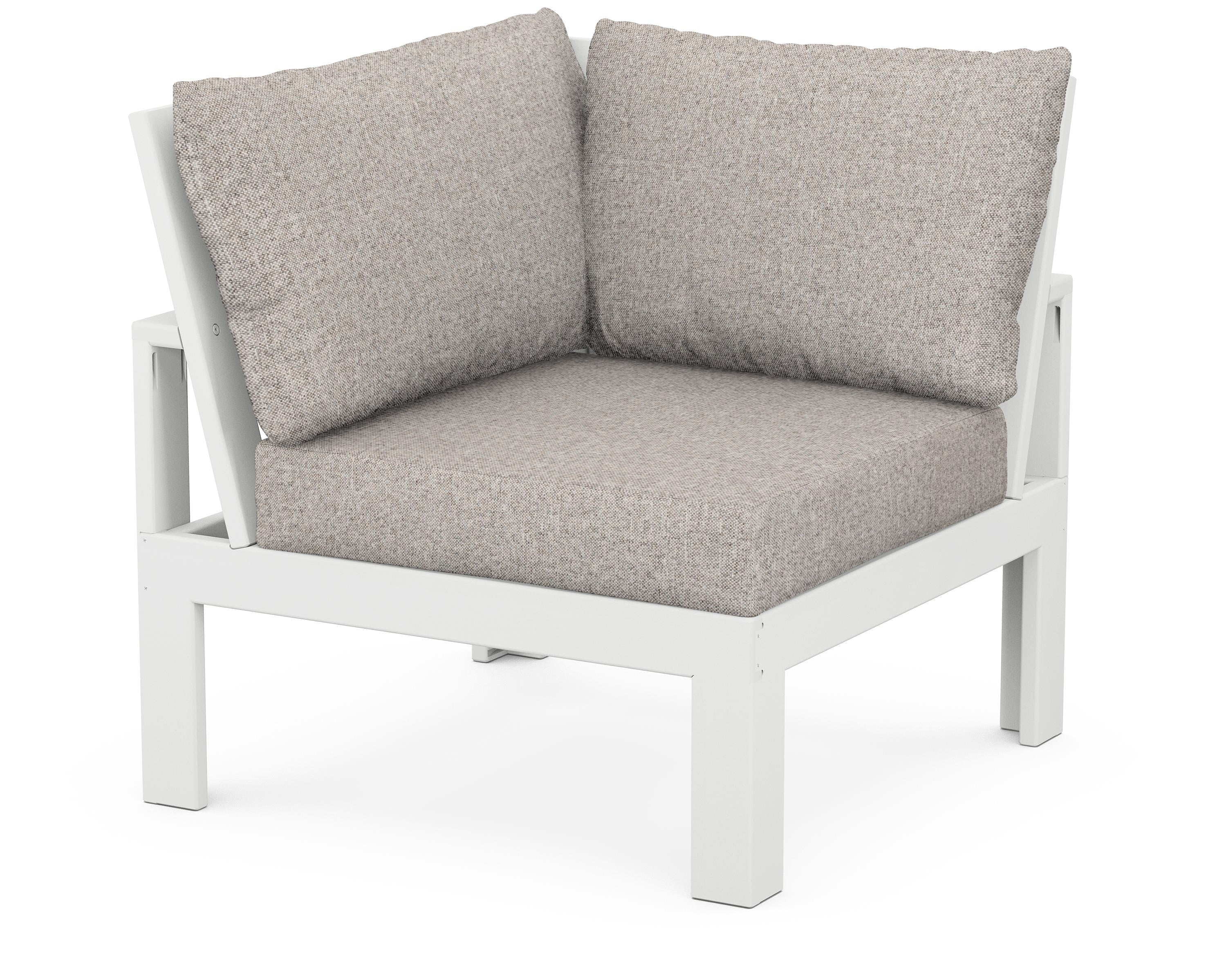 Unbranded Modular Corner Chair in White / Weathered Tweed